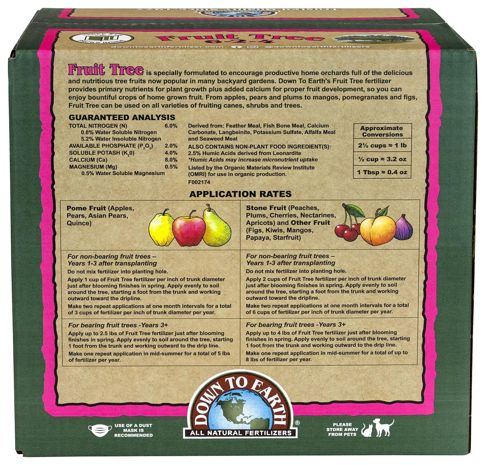Down To Earth All Natural Fertilizers Organic Fruit Tree – Plant Food for App…