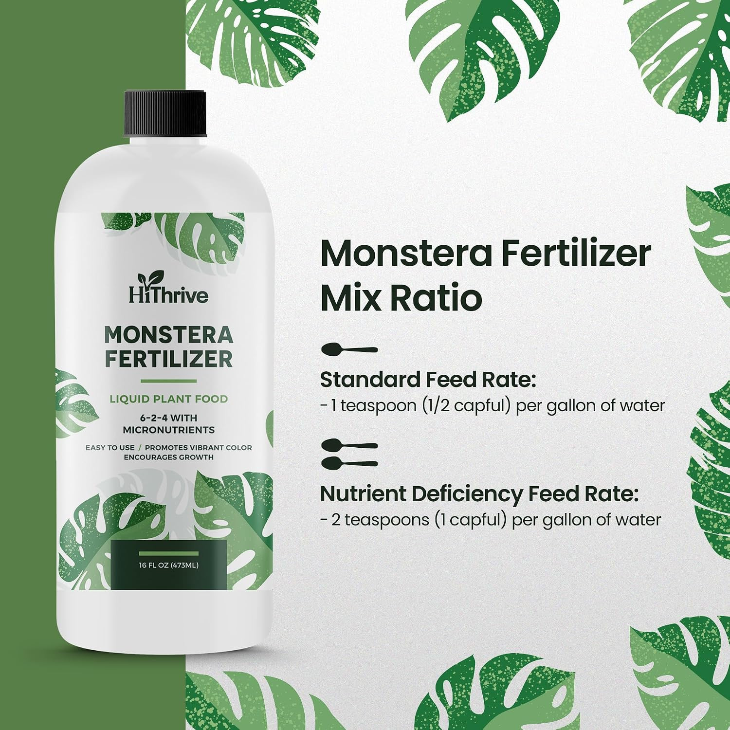 16Oz Monstera Plant Food – Makes 96 Gallons of Monstera Fertilizer, Liquid Indoo