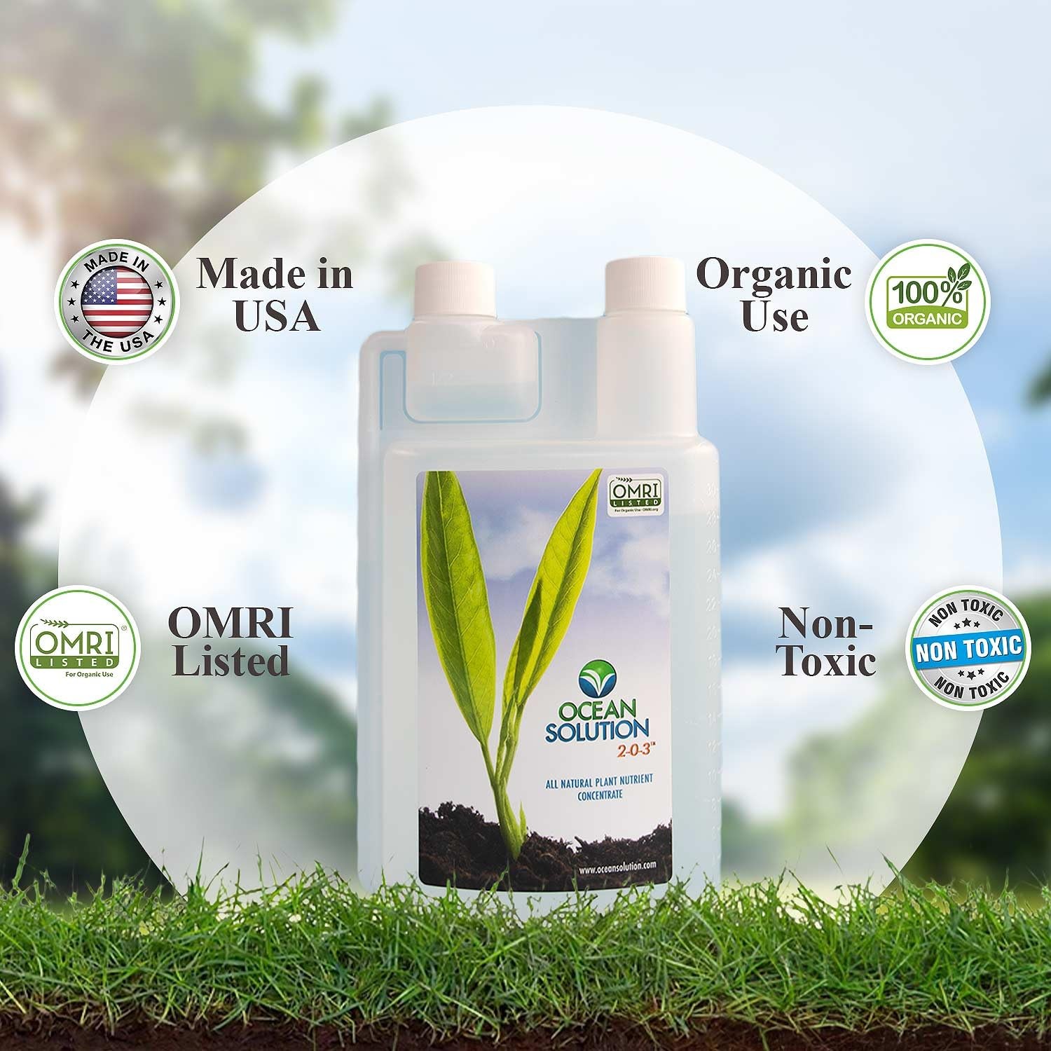 OceanSolution 203 All Natural Liquid Fertilizer – 32 Oz Concentrated Mineral