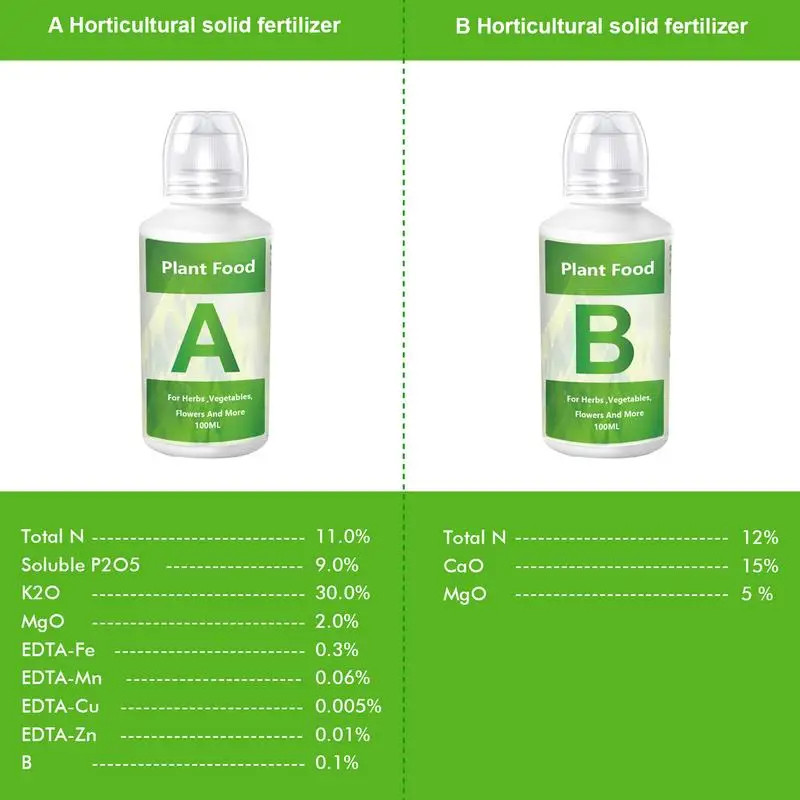 Fertilizer a and B Hydroponic Garden Plant Food Plant Fertilizer for Flowers Veg
