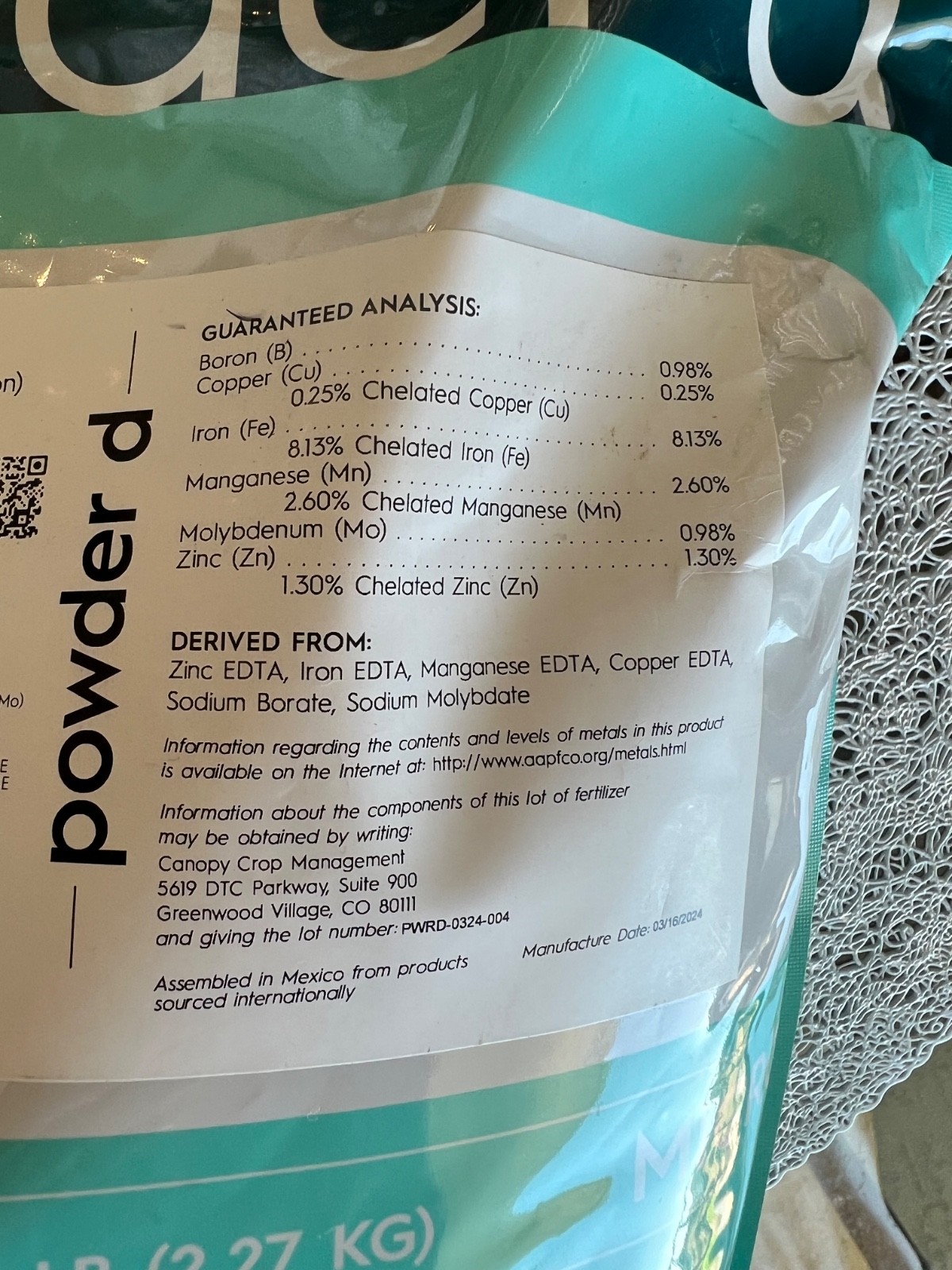 Drip Hydro POWDER D MICROS Micronutrients 5 LB BAG sealed new