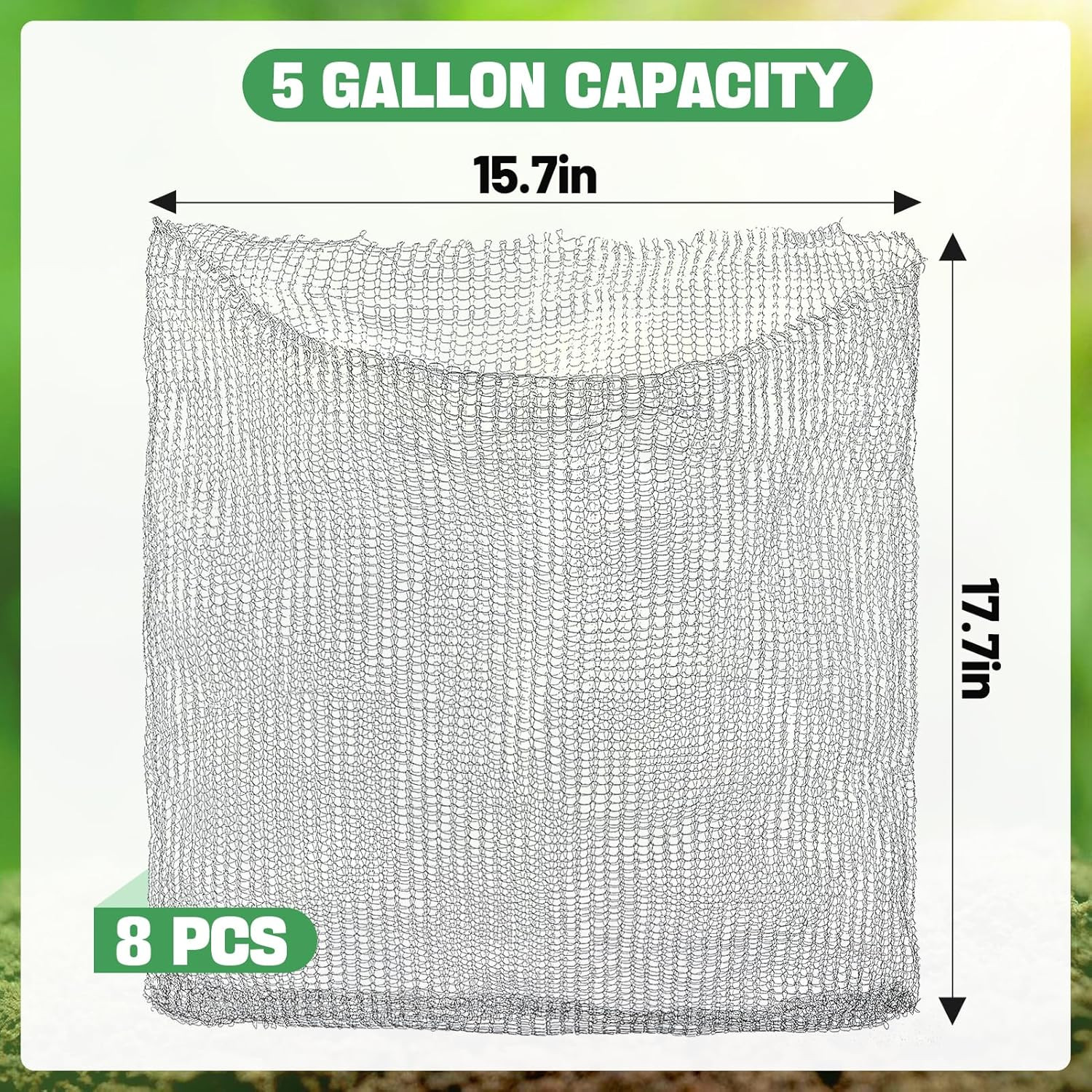 5 Gallon Plant Root Protector for Gopher Voles Moles, 6 Pack Stainless Steel Gua