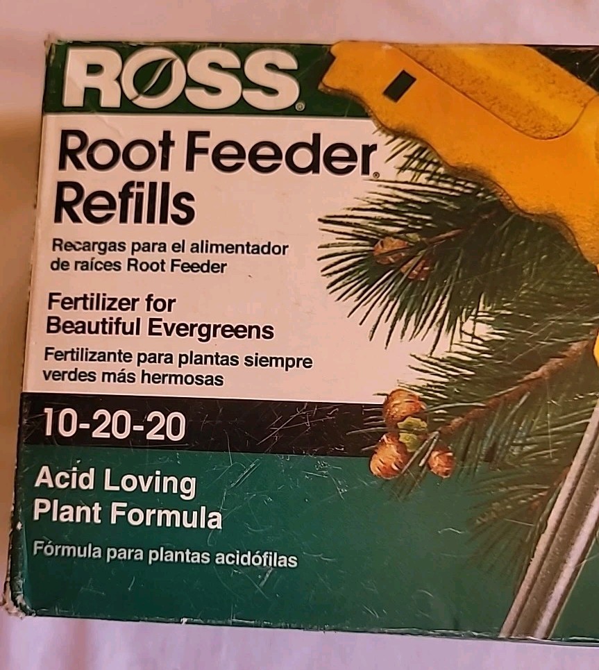 Ross Root Feeder Refills 10-20-20 Box 54 Units For Evergreens 2 lb Acid Loving
