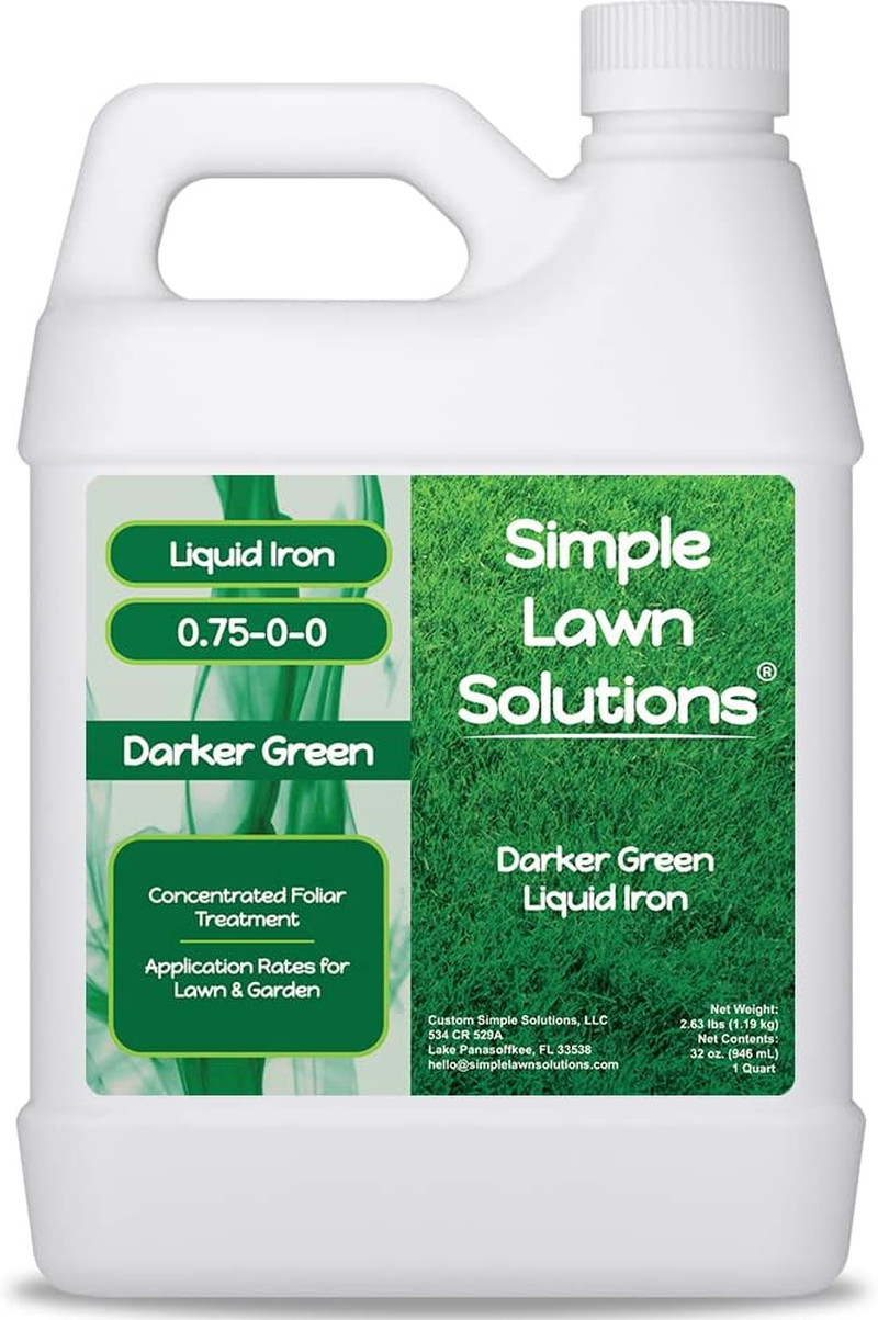 Simple Lawn Solutions – Liquid Iron Fertilizer Darker Green – Chelated Micronutr