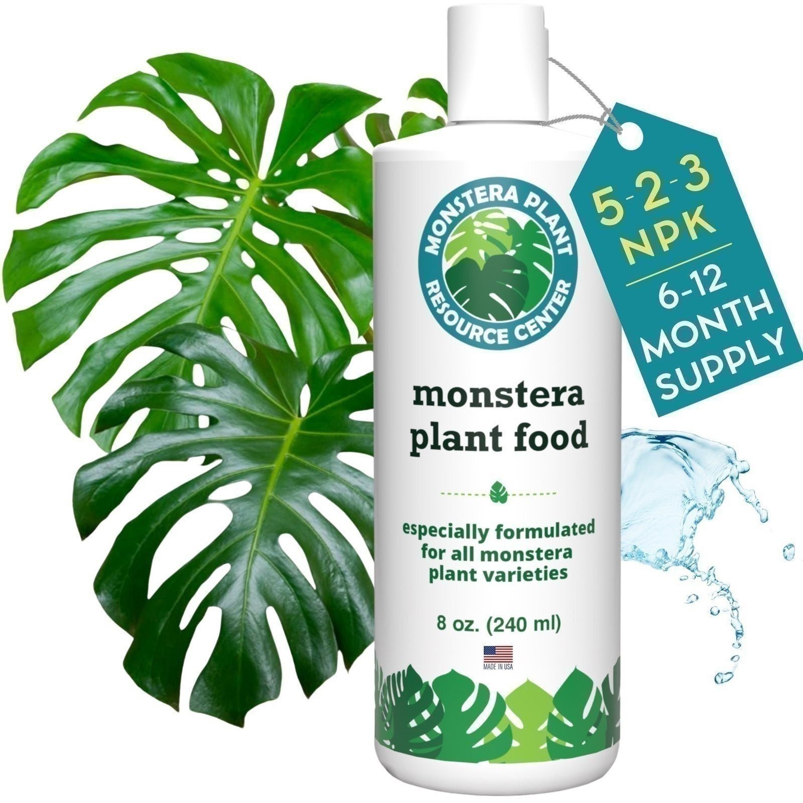 Monstera Plant Food – 5-2-3 Liquid Fertilizer for Monstera, Pothos & Snake (8oz)