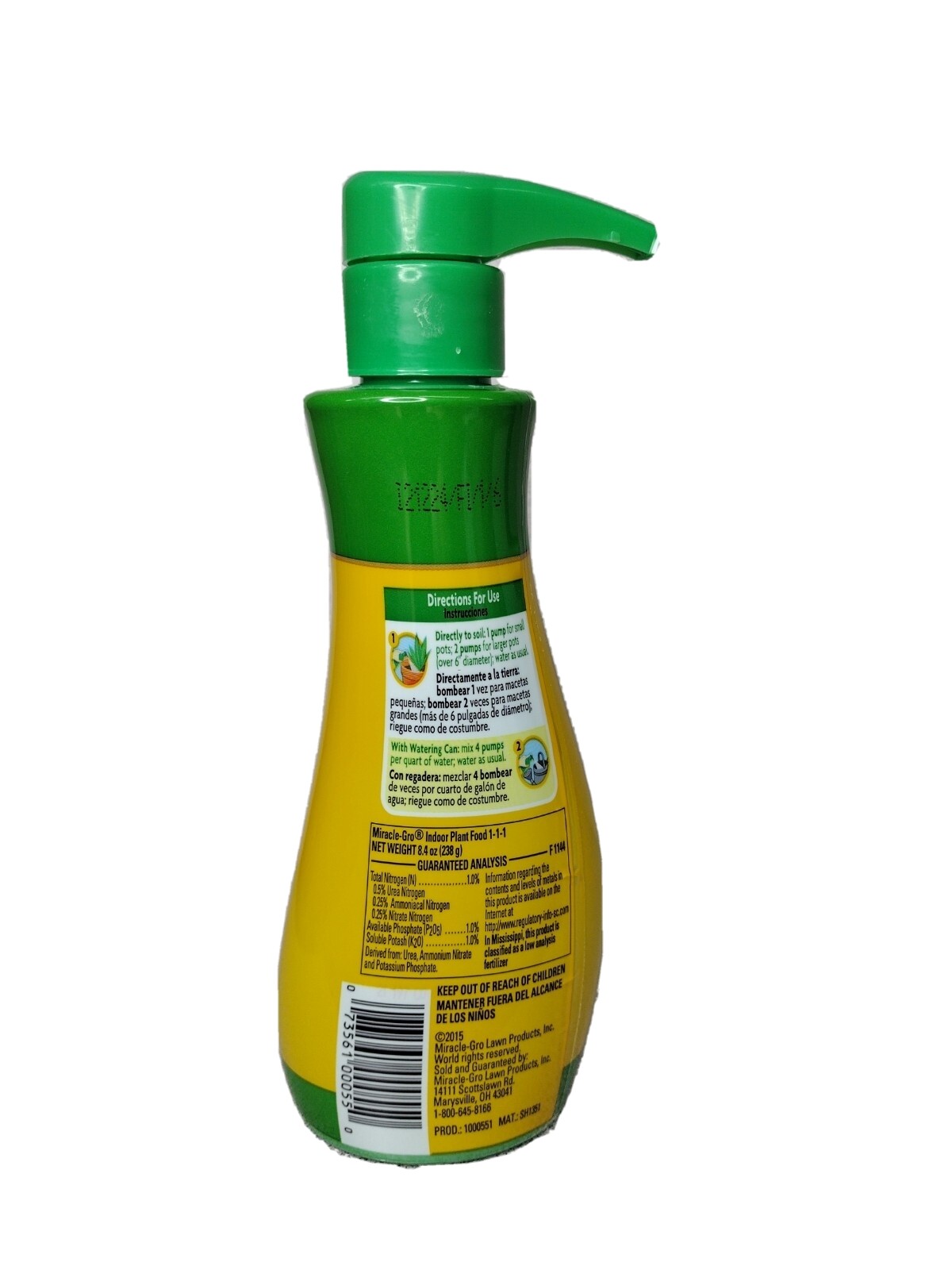 Miracle Gro Indoor Plant Food Fertilizer Feeds Instantly 8oz Liquid Pump 1000551