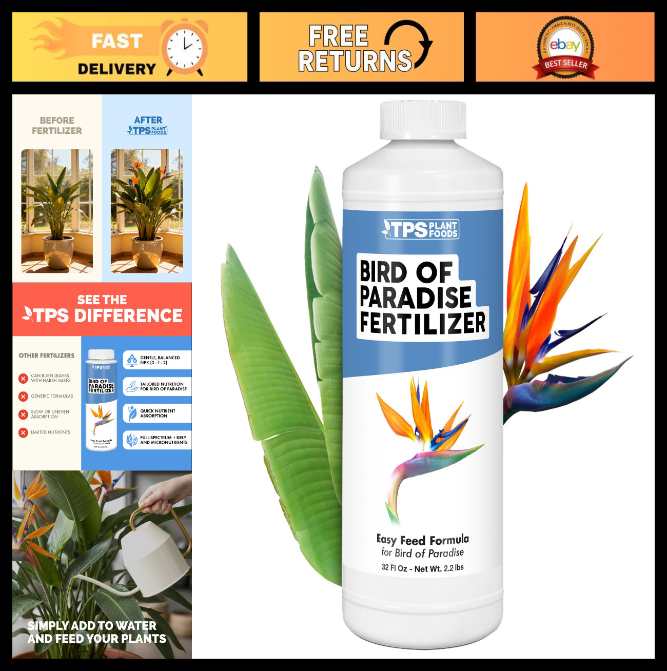 Liquid Plant Food for Bird of Paradise – Fertilizer for Bigger Leaves & Strong R
