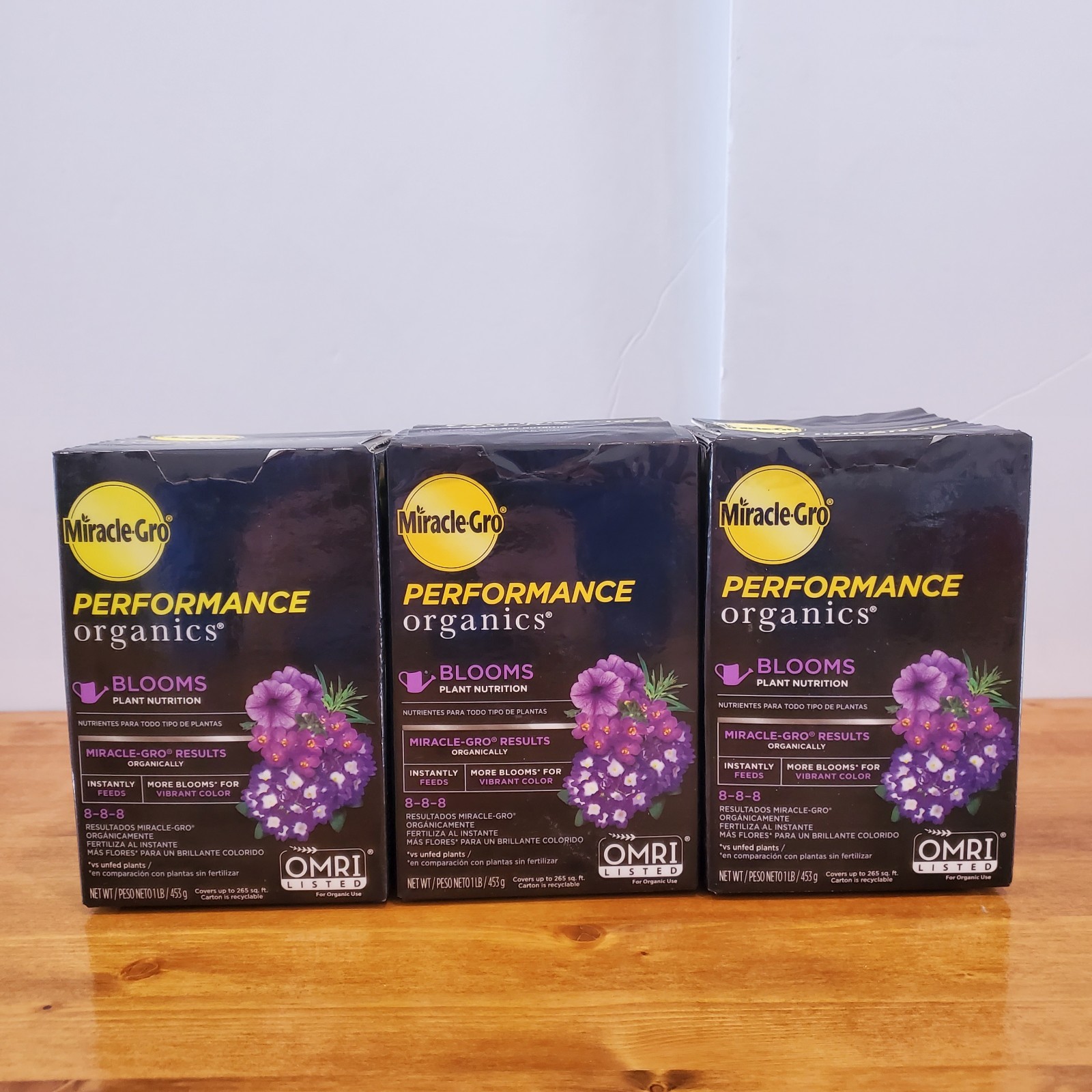 Miracle-Gro Performance Organics 1 Lb. Blooms Plant Flower Nutrition – Lot of 3