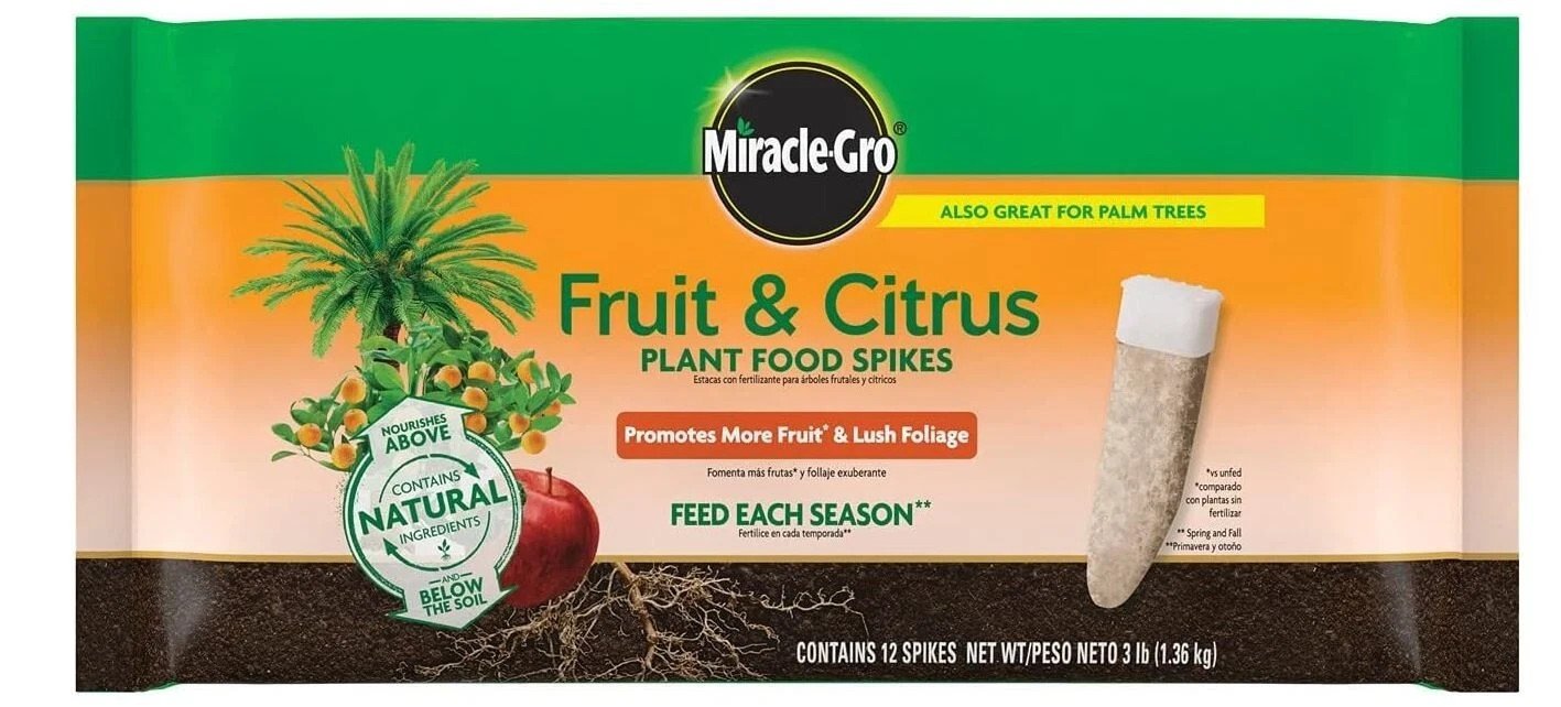 Miracle-Gro Fruit & Citrus Plant Food Spikes 12 per Pack, Free Shipping