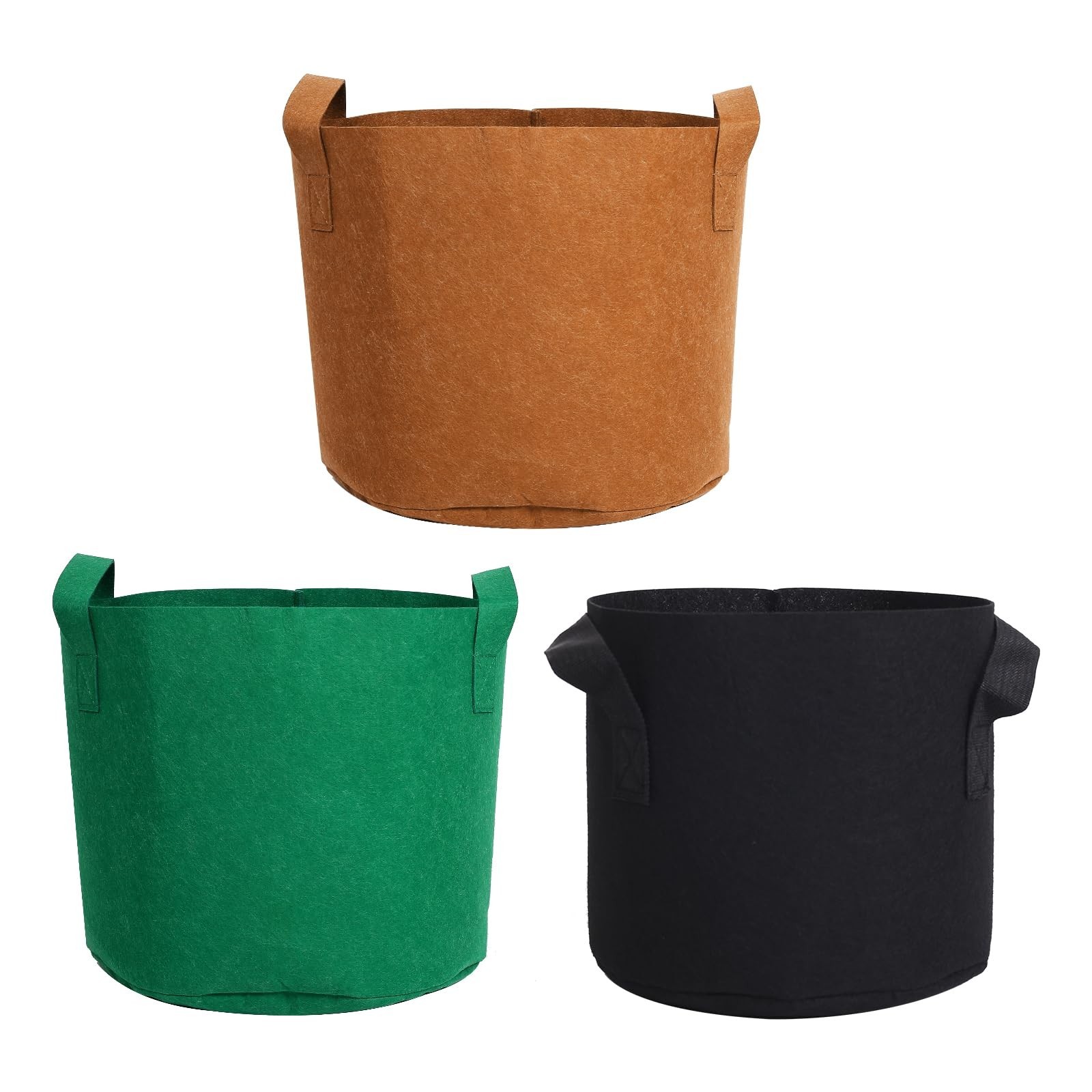 SILKIR Grow Bags, 10 Gallon, Colorful 3 Pack (No windows)