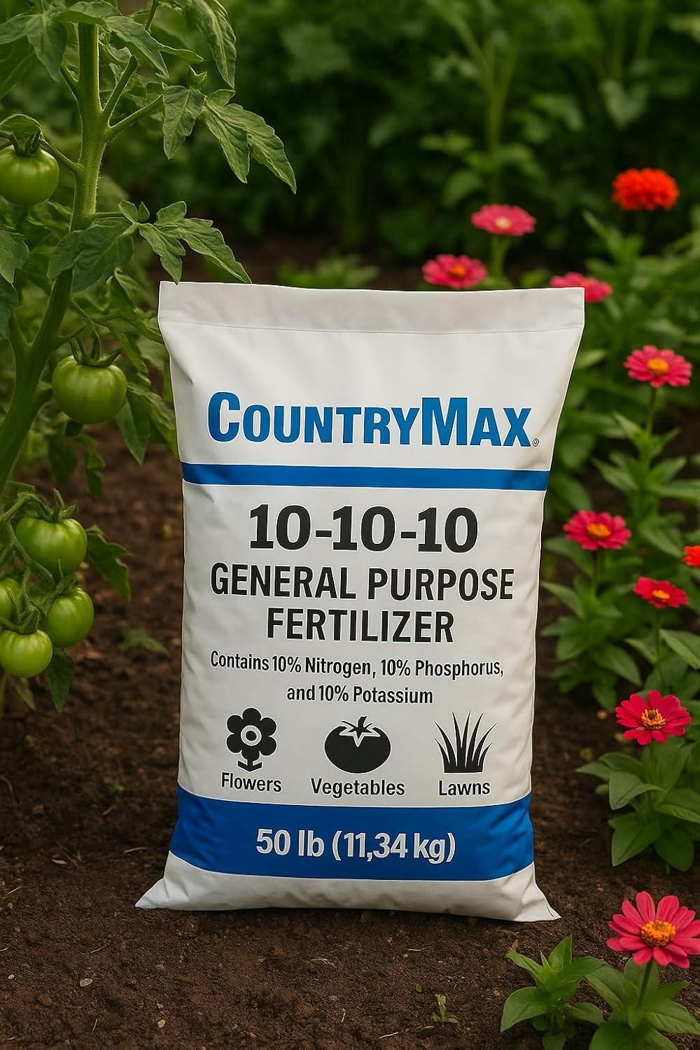 50 lb All-Purpose Fertilizer – Safe for Flowers, Vegetables & Lawns – 10-10-10