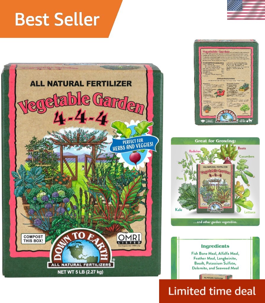 Eco-Friendly 5 lb Fertilizer with Slow-Release Formula for Vegetables & Herbs