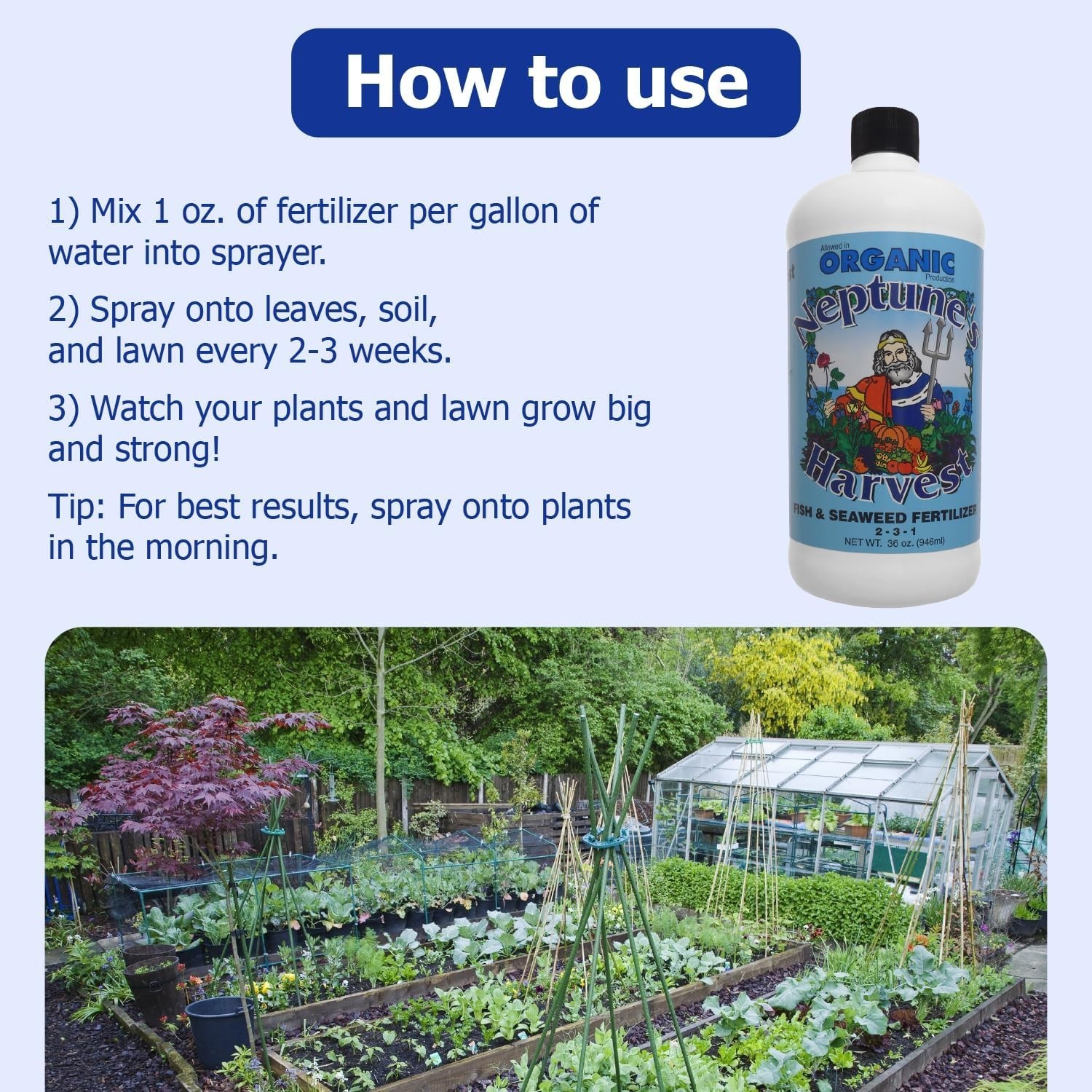 Fish & Seaweed Liquid Fertilizer 2-3-1 – 36oz Bottle – Plant Food for Garden …