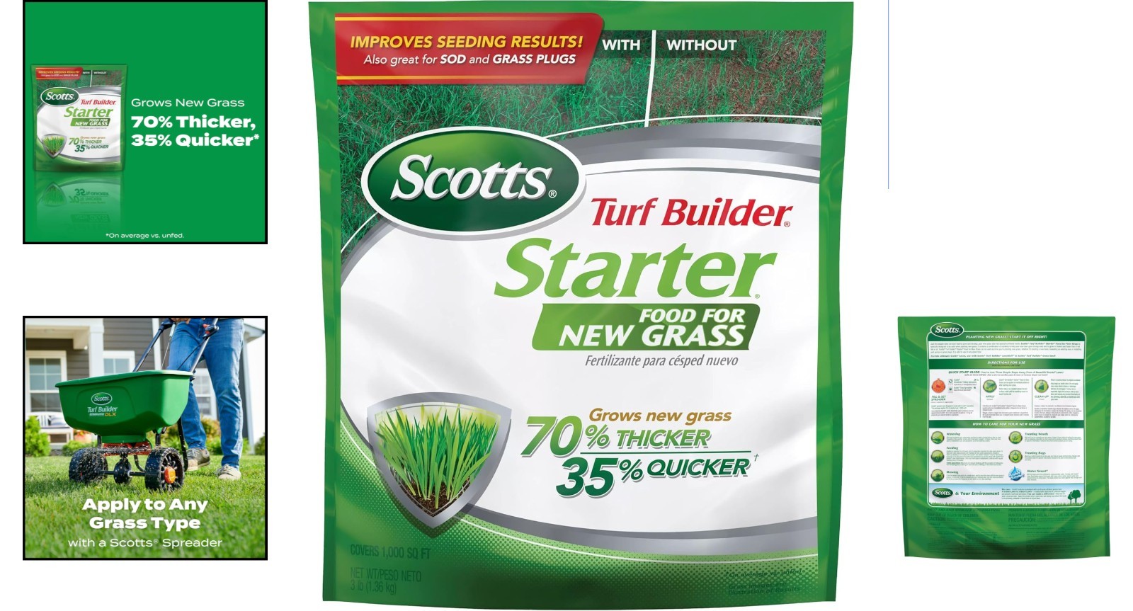 Turf Builder Starter Food for New Grass, 3 lb – Covers 1,000 sq. ft. Therapy