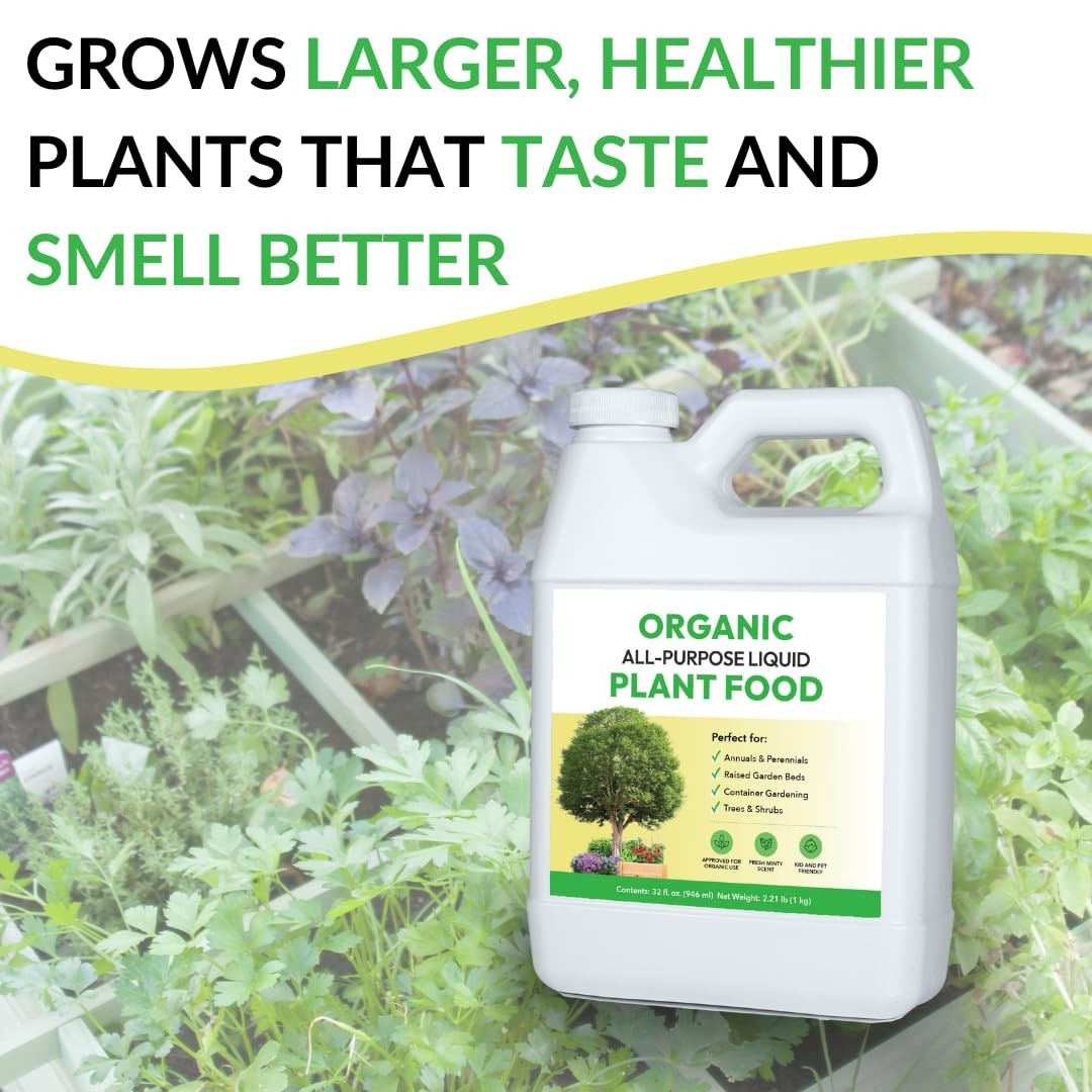 Organic All Purpose Liquid Plant Food Use on All Outdoor Plants Flower Beds