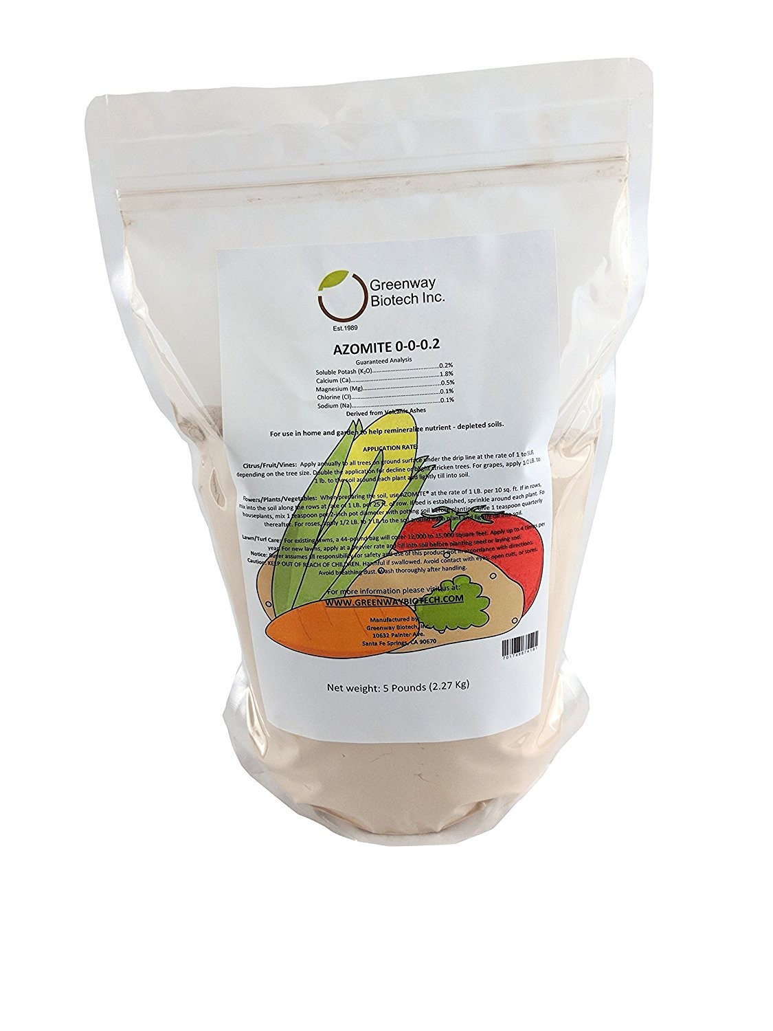 Greenway Biotech Azomite Rock Dust Volcanic Ash Organic Fertilizer with