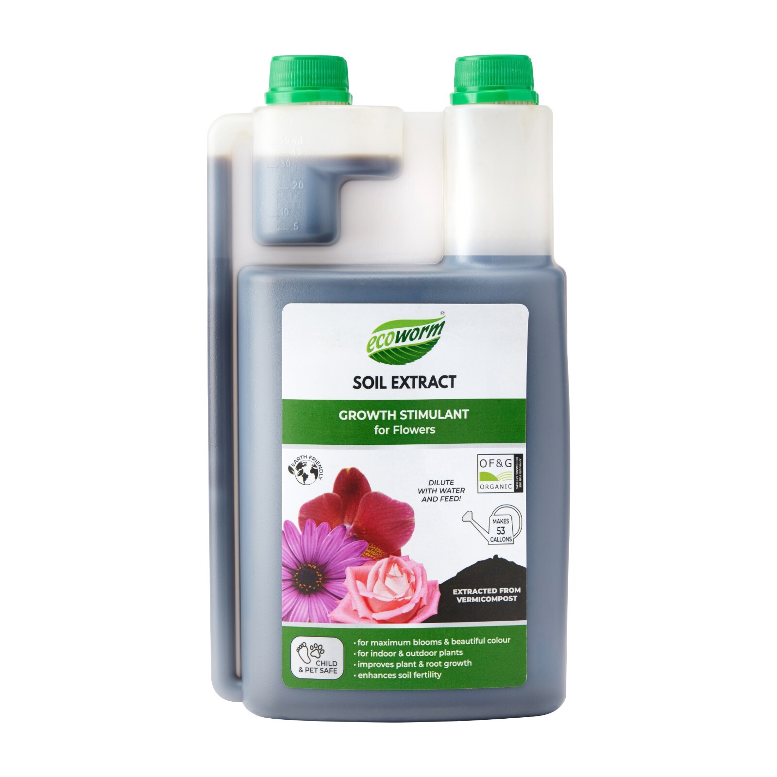 Ecoworm Earthworm Castings Organic Liquid Fertilizer – Flowers (makes 52gal)