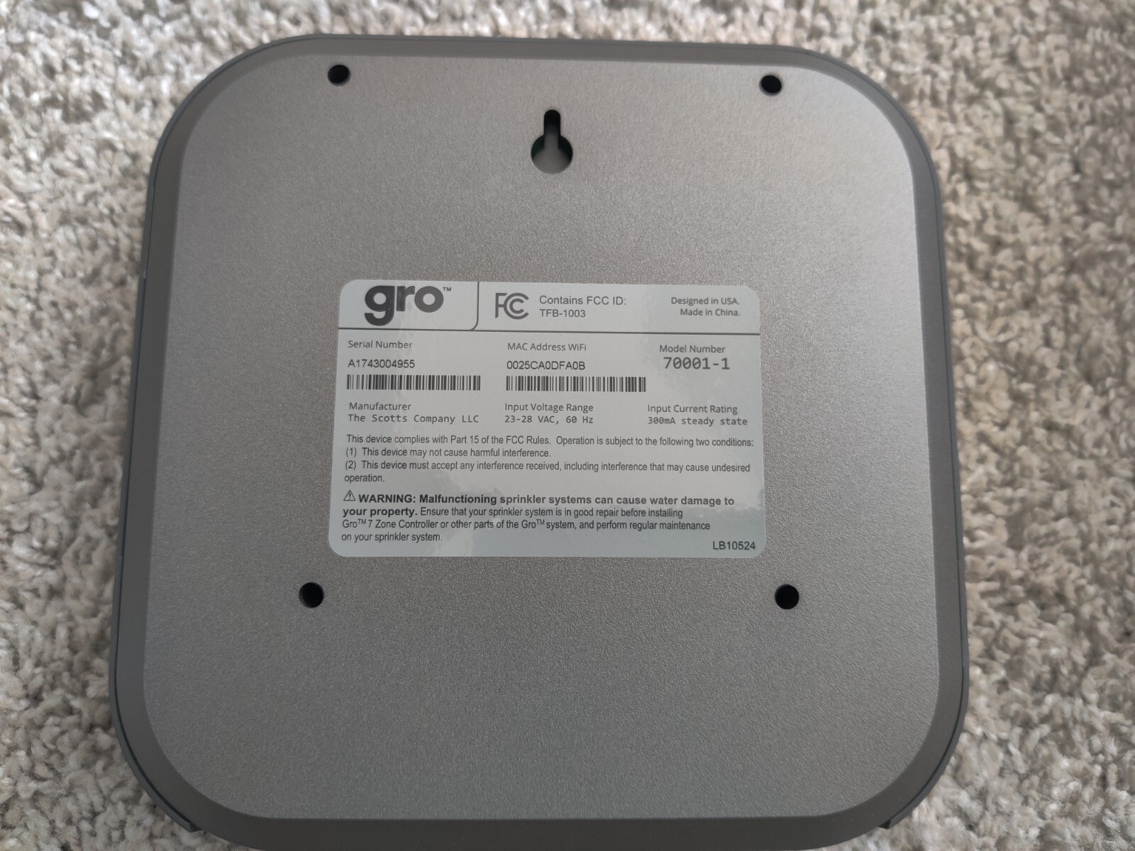 Scotts Gro Controls In-ground Irrigation Smart Sprinkler Wifi Supported