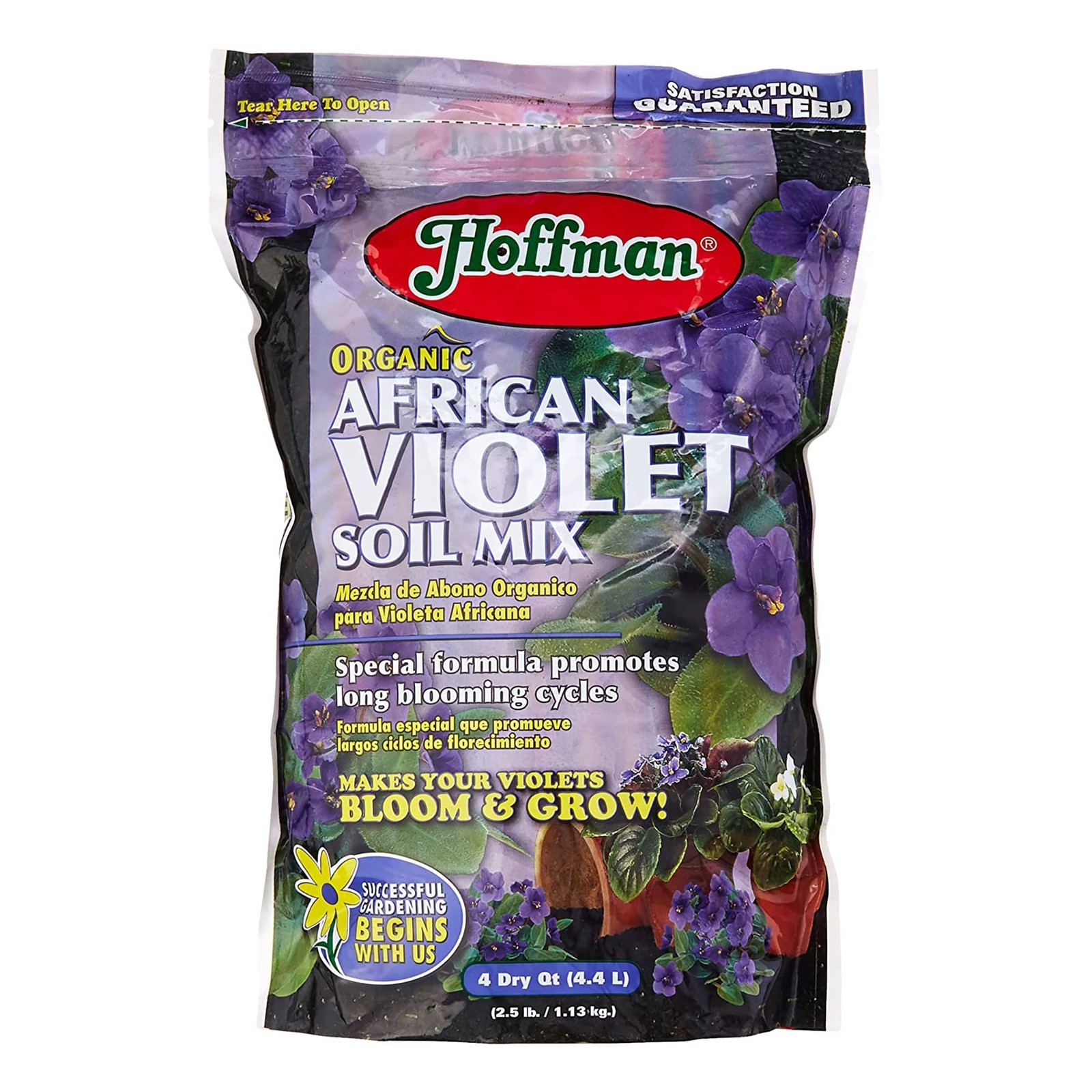 Hoffman Organic African Violet Soil Mix to Promote Long Blooming 4 quarts