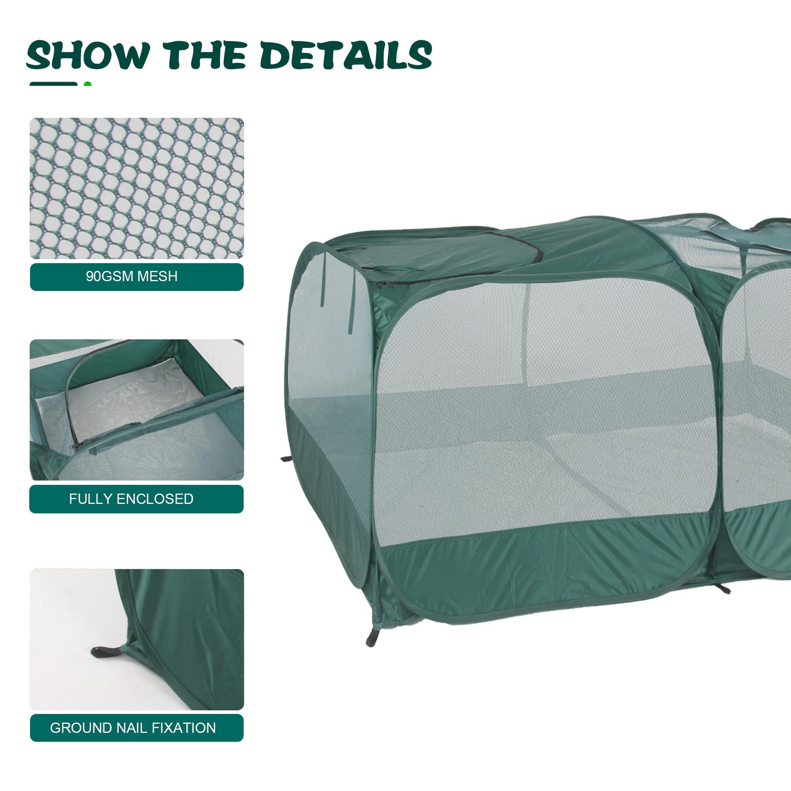 Toboom Foldable Portable Pet Playpen Pop-Up Breathable Mesh Small Animal Cage