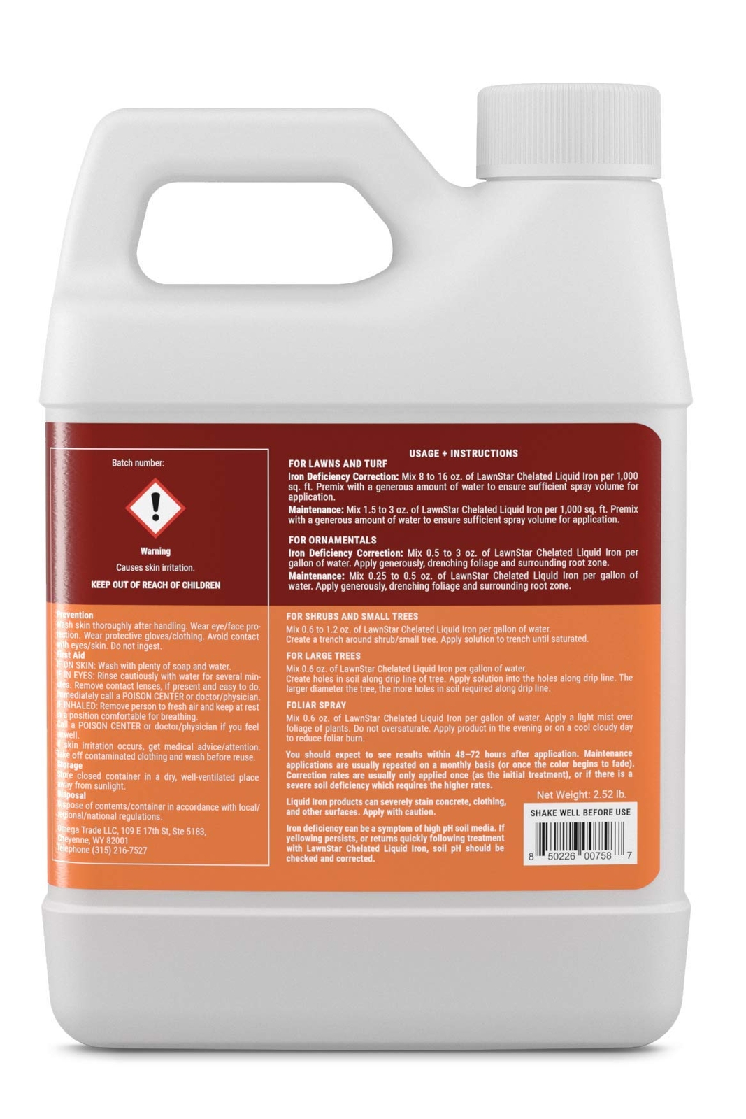 Liquid Iron (32 OZ) for Plants – Multi-Purpose, Suitable for Lawn, Flowers, S…
