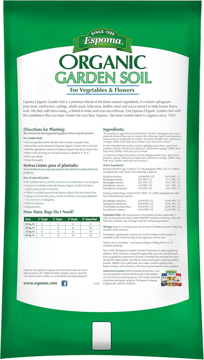 Organic Vegetable & Flower Garden Soil Natural and Organic in Ground Planting Mi