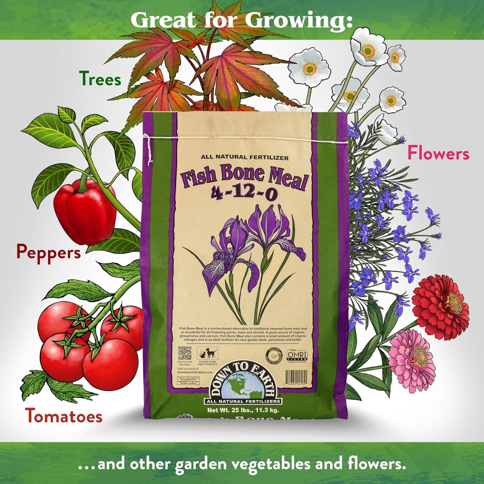 Down To Earth Fish Bone Meal 4-12-0 Organic Plant Food, 40 lb Bag