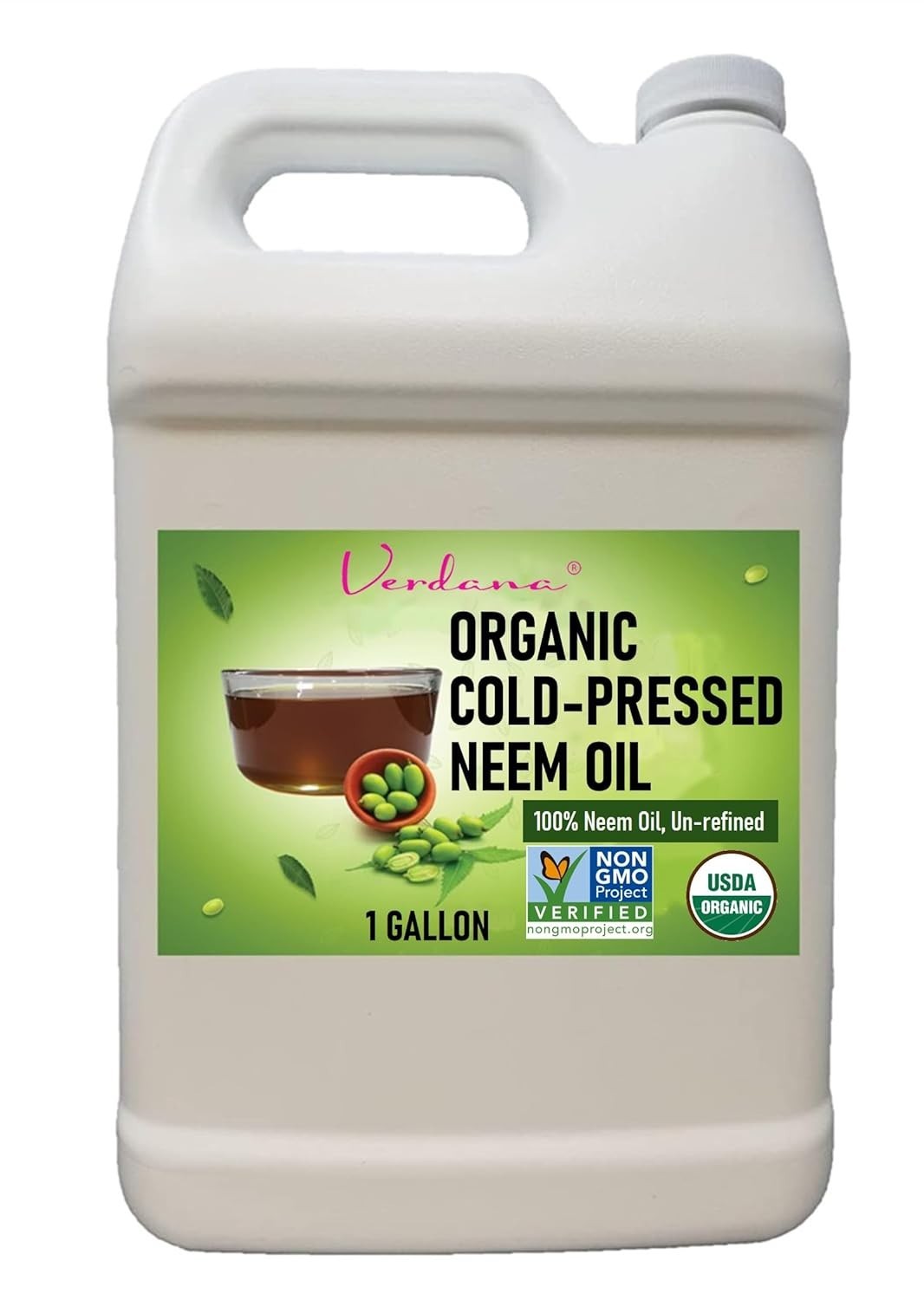 Pure Neem Oil Organic Cold Pressed 1 Gallon for Plants Skin Hair Soap Making