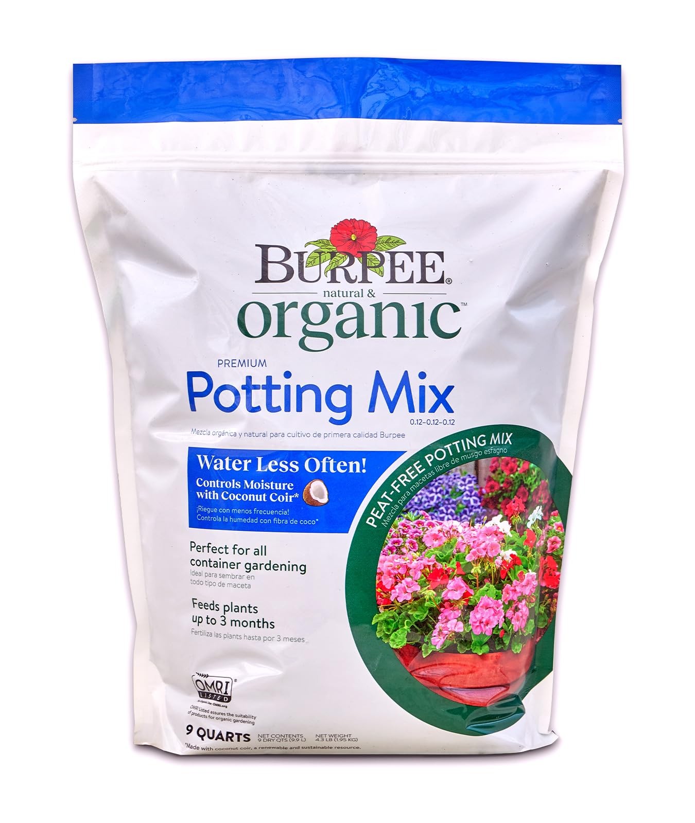 Burpee, 9 Quarts | Premium Organic Potting Natural Soil 9 Quarts, Mix