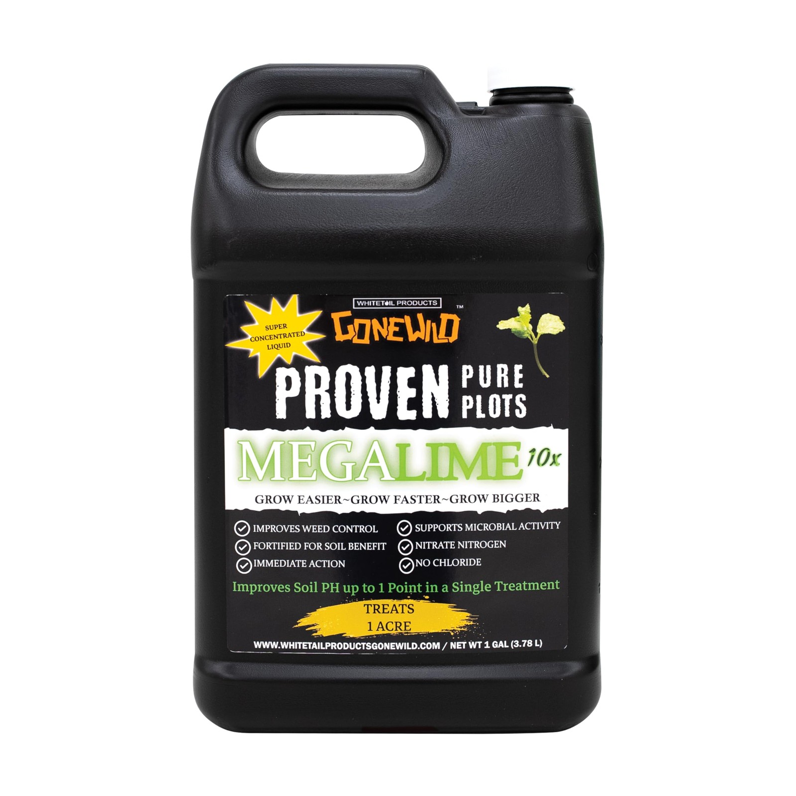 Whitetail Products Gone Wild, Mega Lime 10X, Food Plot Liquid Soil Conditione…