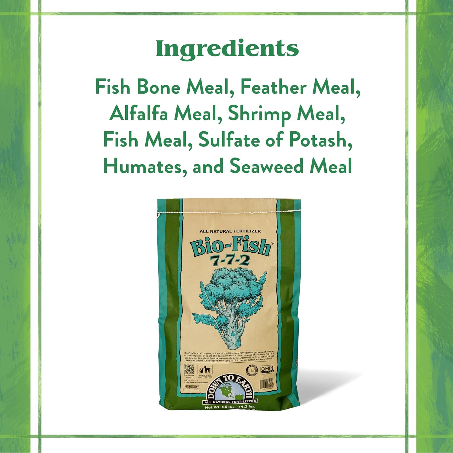 Down to Earth All Natural Fertilizers Organic Bio-Fish – Plant Food for Corn, Br