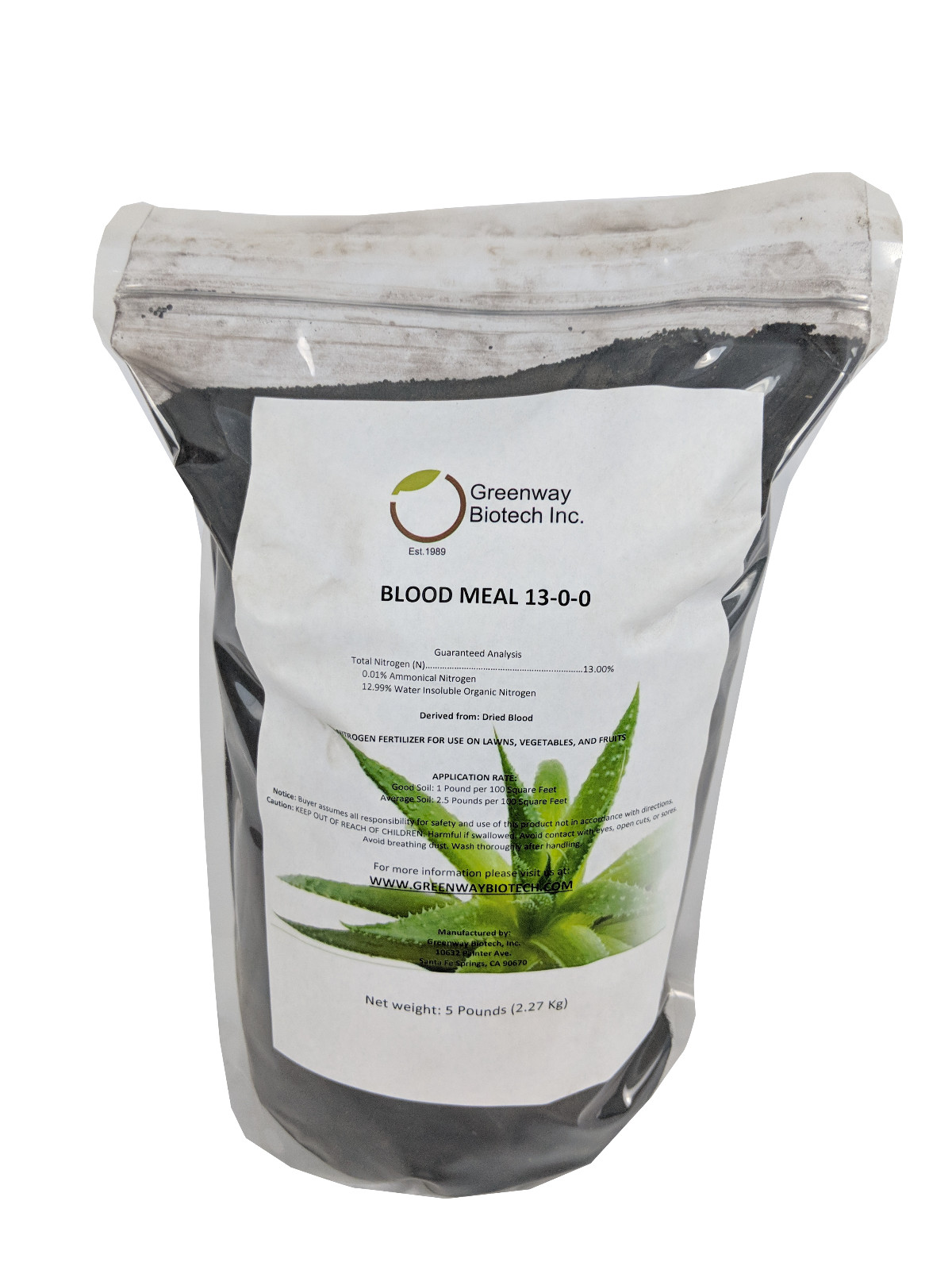 Blood Meal Fertilizer 13% Nitrogen Highest Nitrogen Fertilizer 5 Pounds