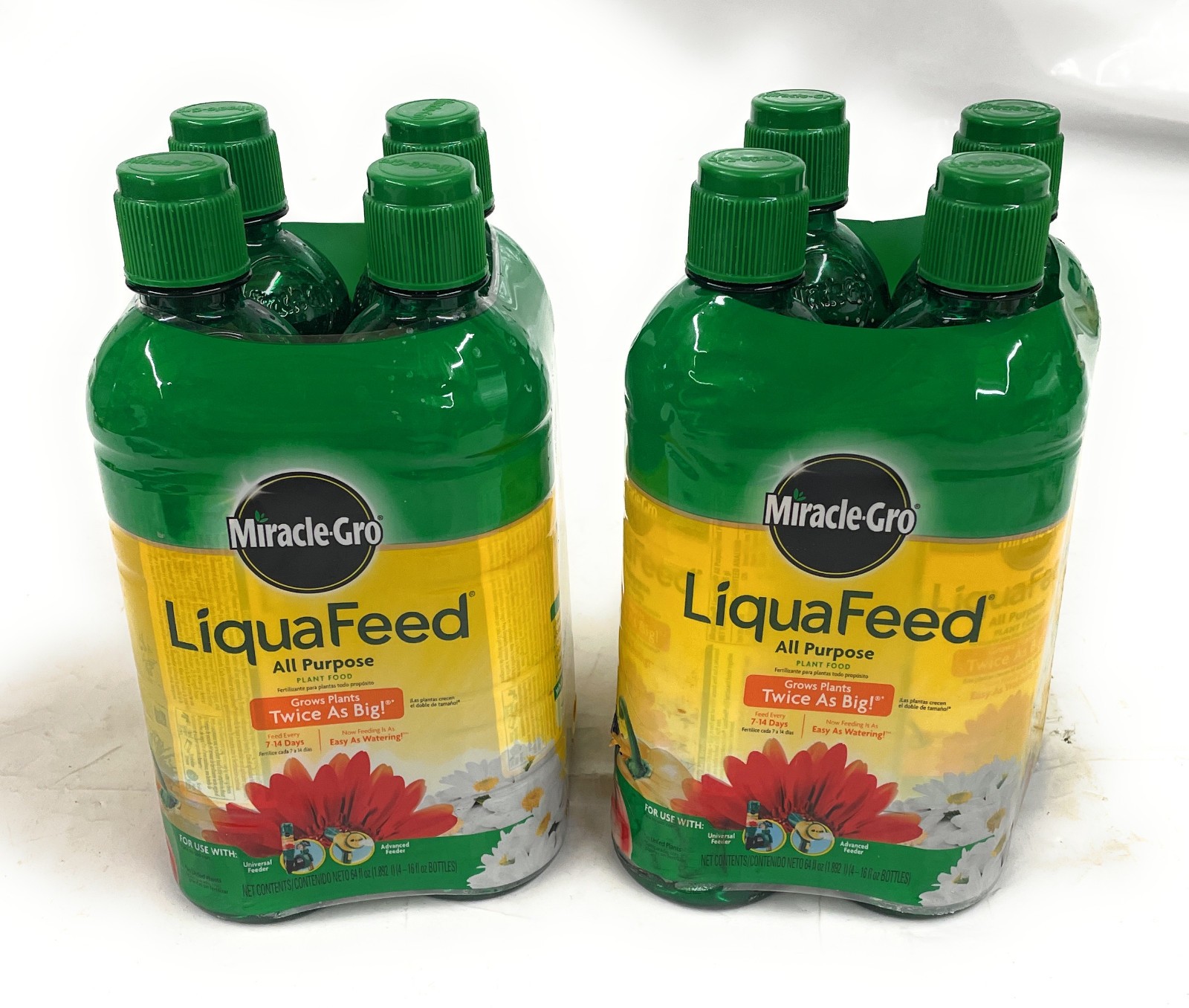 Miracle-Gro Liquafeed All Purpose Plant Food Refill, 16oz, 4-Pack, Lot of 2