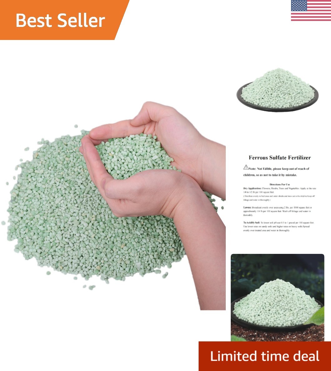 Ferrous Sulfate Heptahydrate – Enhance Chlorophyll with 20% Iron Fertilizer 8 Oz