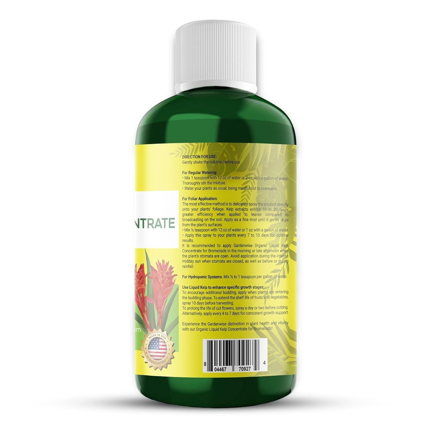 Organic Kelp Seaweed Fertilizer Bromeliads Liquid Plant Food Color Bloom Boost