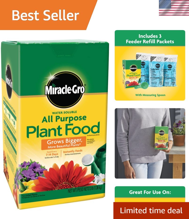 Miracle-Gro 3 lbs Water Soluble All-Purpose Plant Food for Vibrant Growth