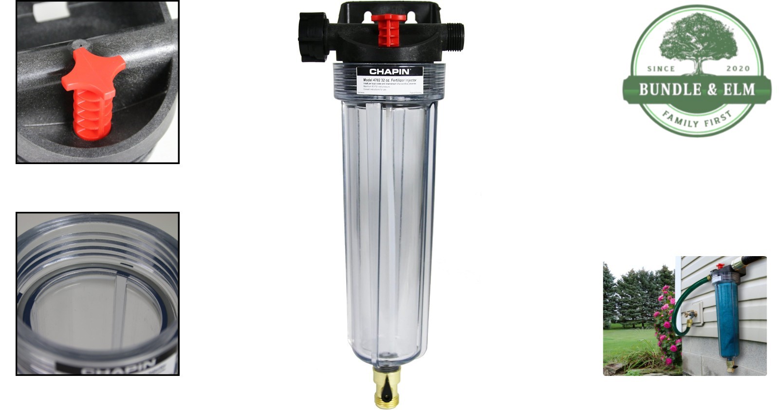 Fertilizer Injector System with Large Opening for Easy Filling and Monitoring