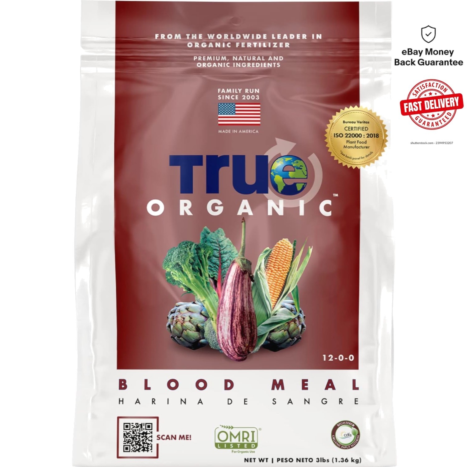 Organic Blood Meal Fertilizer – 3LB Covers 104 Sq. Ft. for Thriving Gardens