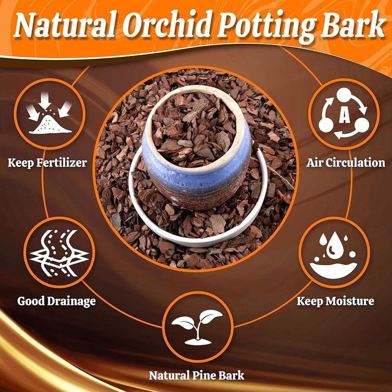 Orchid Bark Root Stability Aeration Drainage pH Neutral Sterilized Indoor Plants