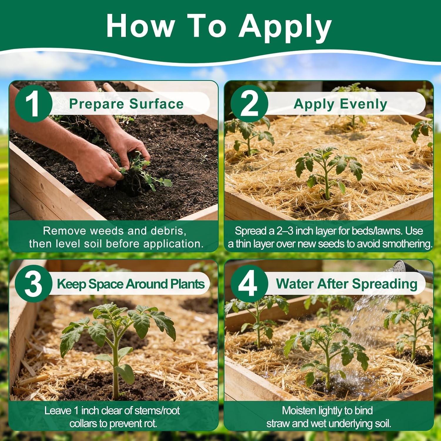 Organic Garden Straw,Biodegradable Straw Mulch Vegetable Garden,Hay Grass Seed