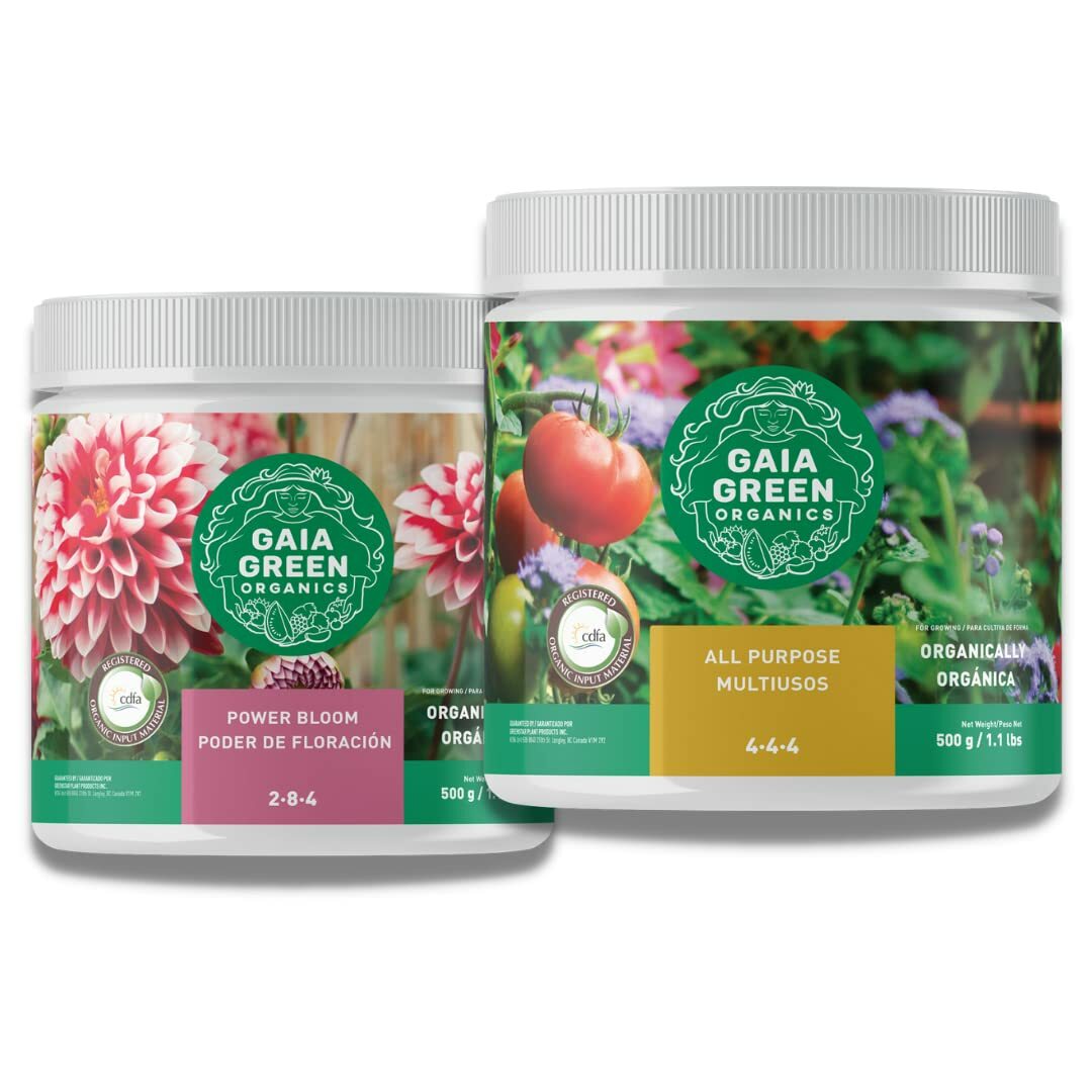 Gaia Green Power Bloom and All Purpose Organic 4-4-4. 2-8-4 500g set