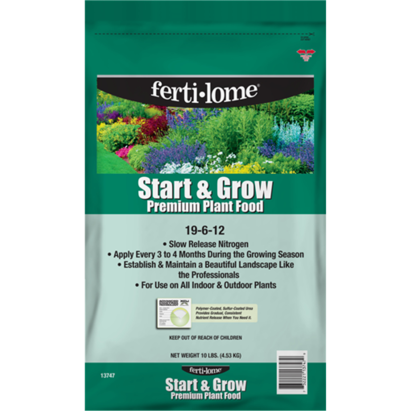 Fertilome Start & Grow Premium 19-6-12 Plant Food, Slow-Release Fertilizer, 10lb