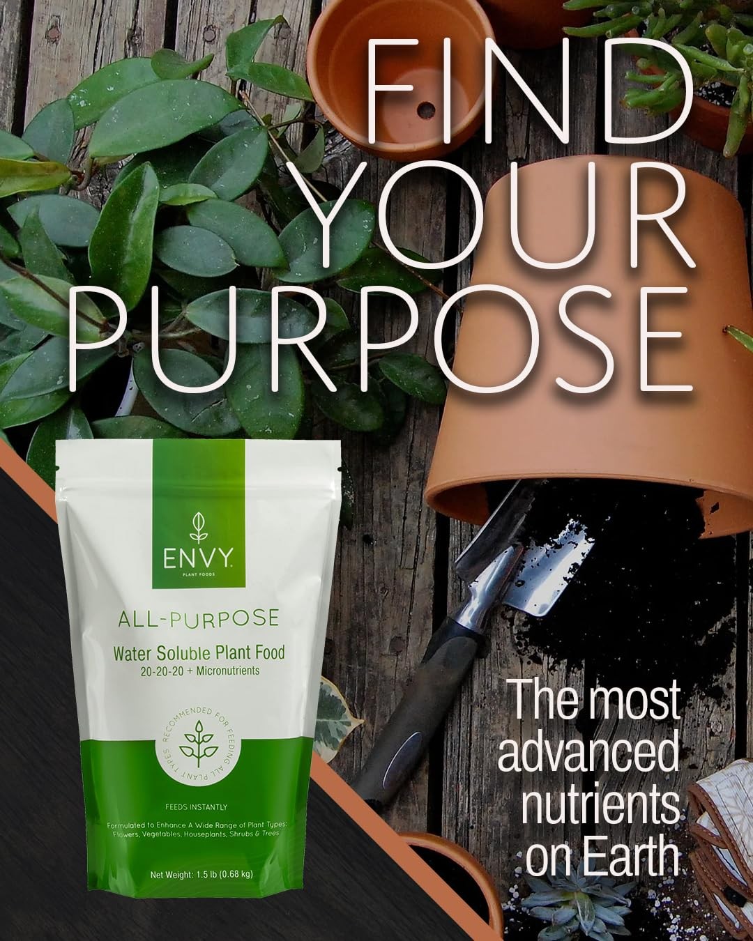 ENVY All-Purpose Plant Fertilizer, 3 Pound – Makes 300 Gallons, for Indoor an…