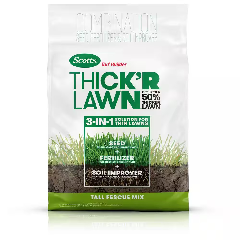 Turf Builder Thick’R Lawn Tall Fescue Mix 12 Lbs. Grass Seed, Fertilizer and Soi