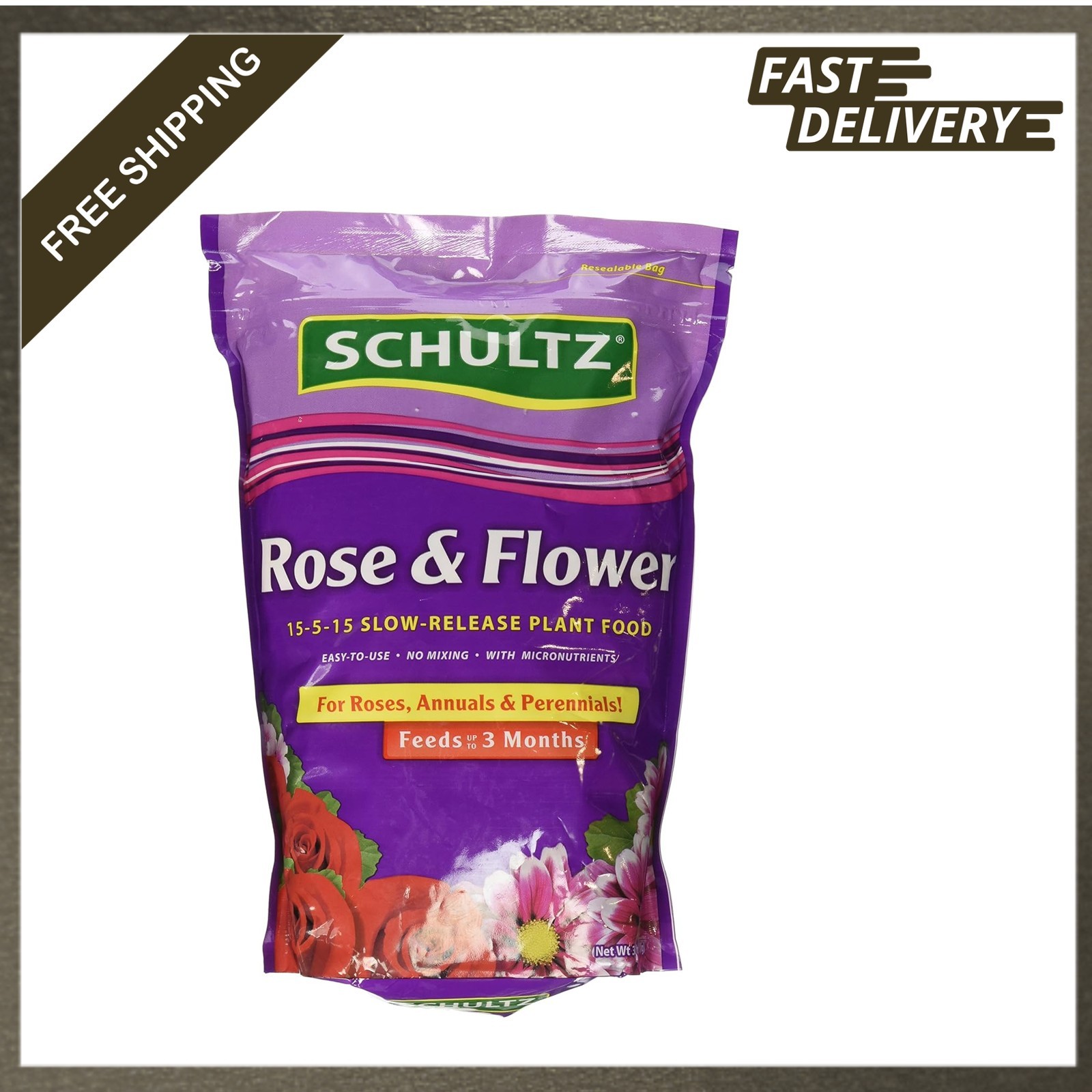 Plant Food Rose Flower Slow Release Fertilizer 15 5 15 3.5 lbs