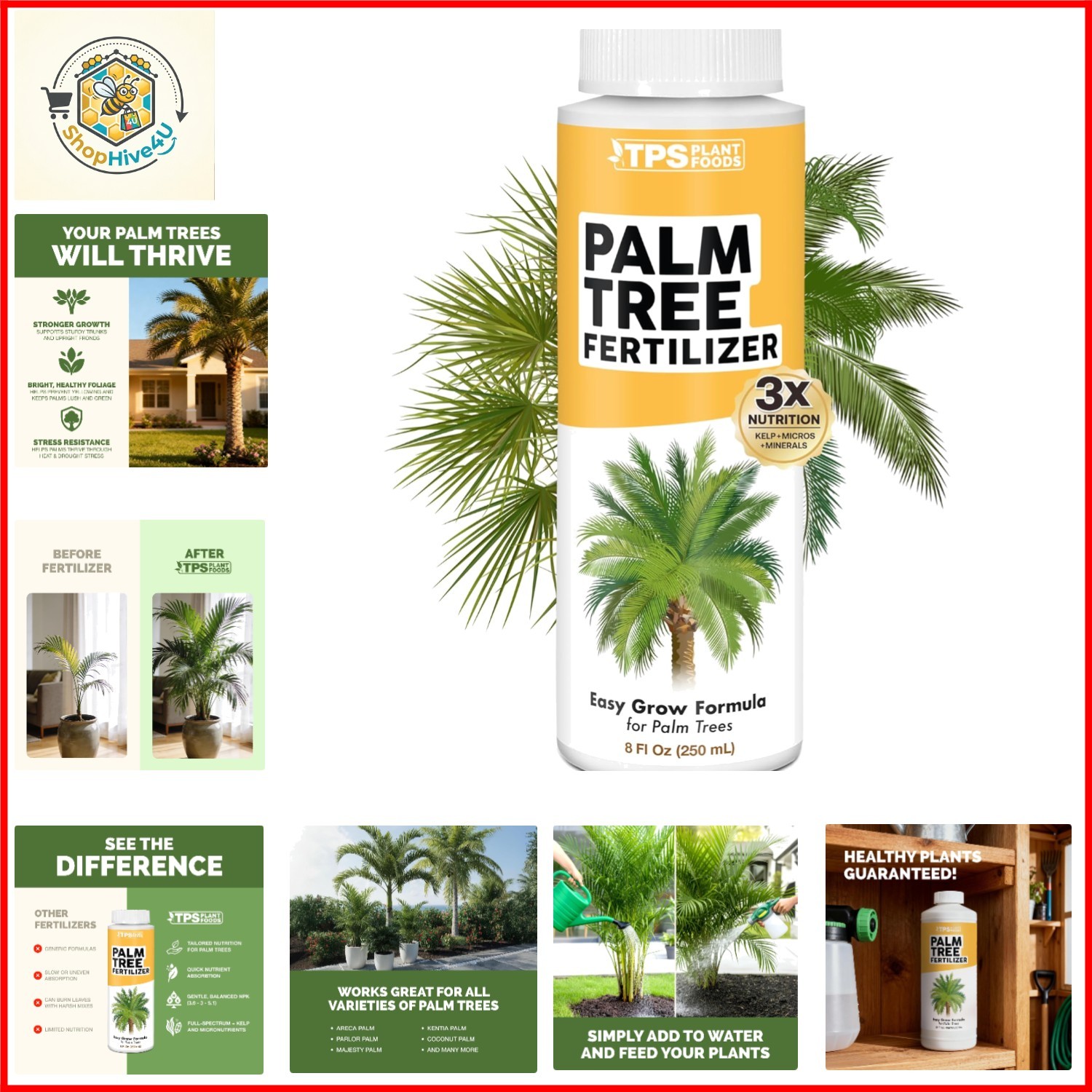 Palm Tree Fertilizer, Liquid Plant Food for Rich Green Fronds, 8 oz | Indoor …