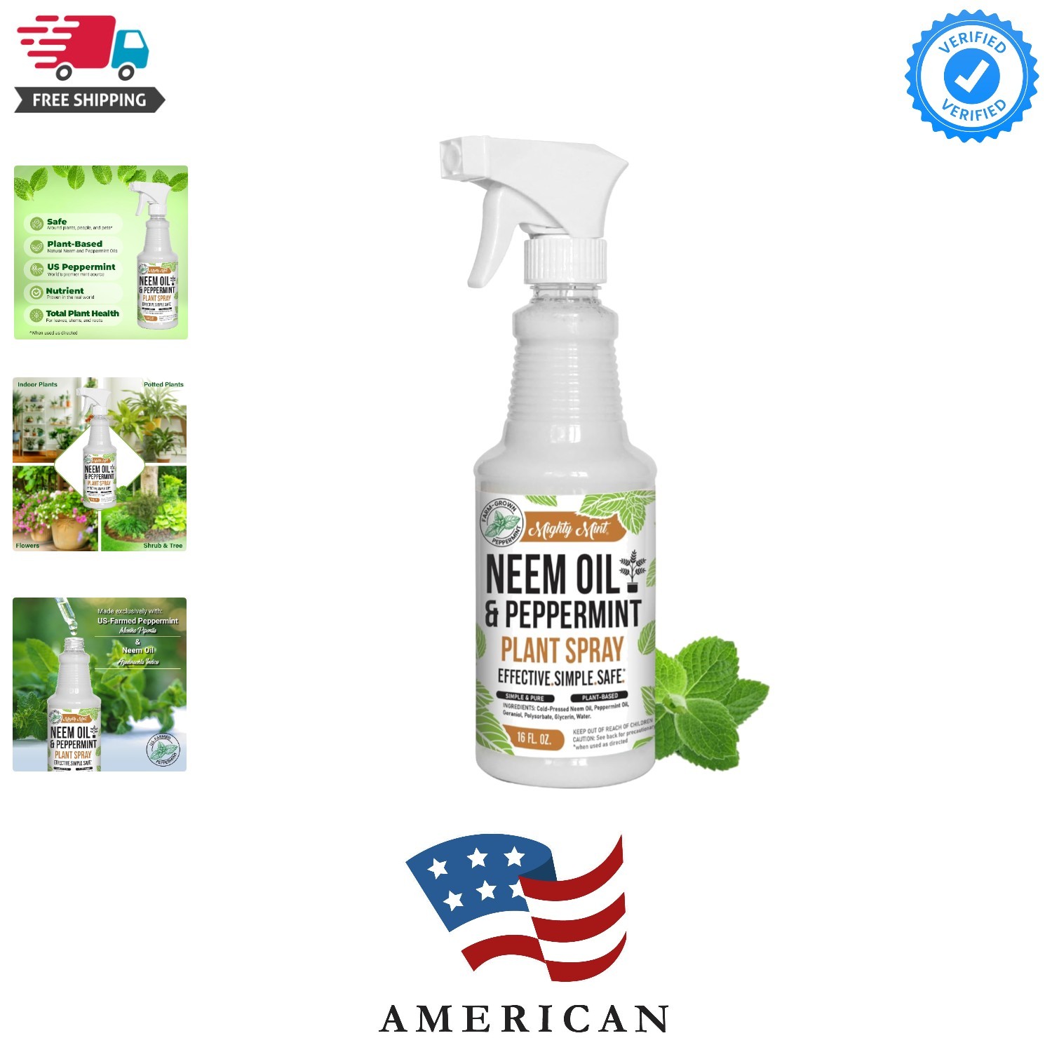 Neem Oil & Peppermint Plant Nutrient Spray – Natural Leaf Shine for Indoor & …