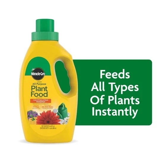 Miracle-Gro Liquid All Purpose Plant Food, Concentrate, For All Plant Types, 32