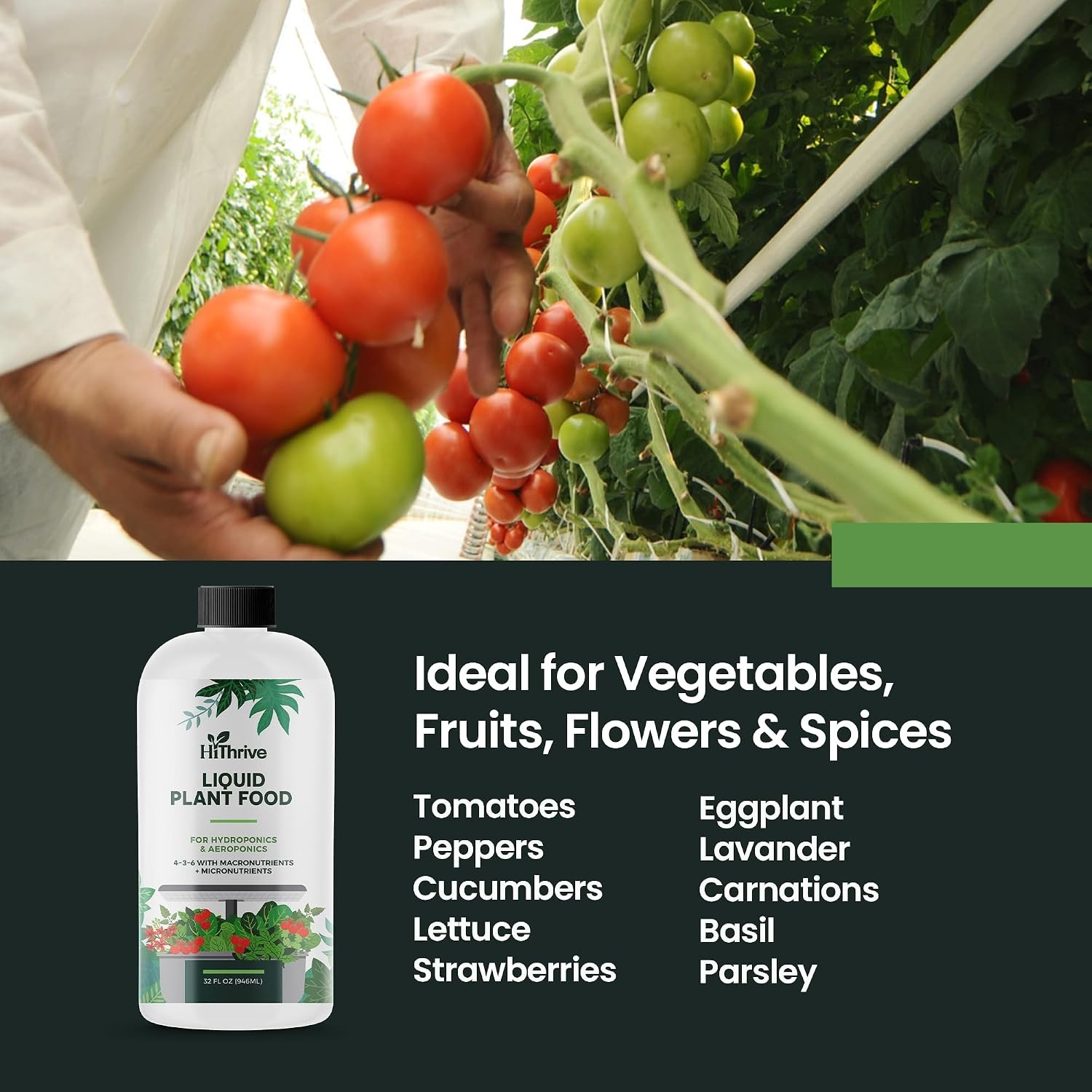 32oz Aeroponics & Hydroponics Liquid Plant Food – Up to 96 Feedings – Rich in Hy