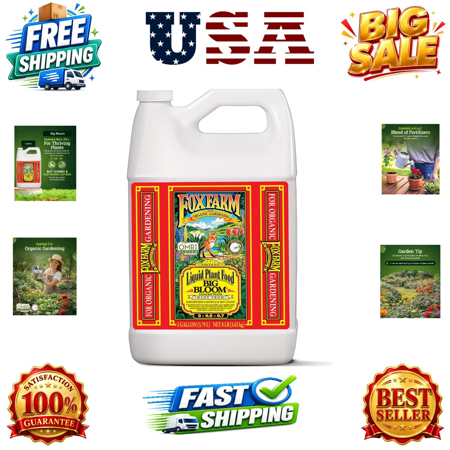 Fox Farm Big Bloom Liquid Plant Food – Organic Bloom Fertilizer for Flowering…